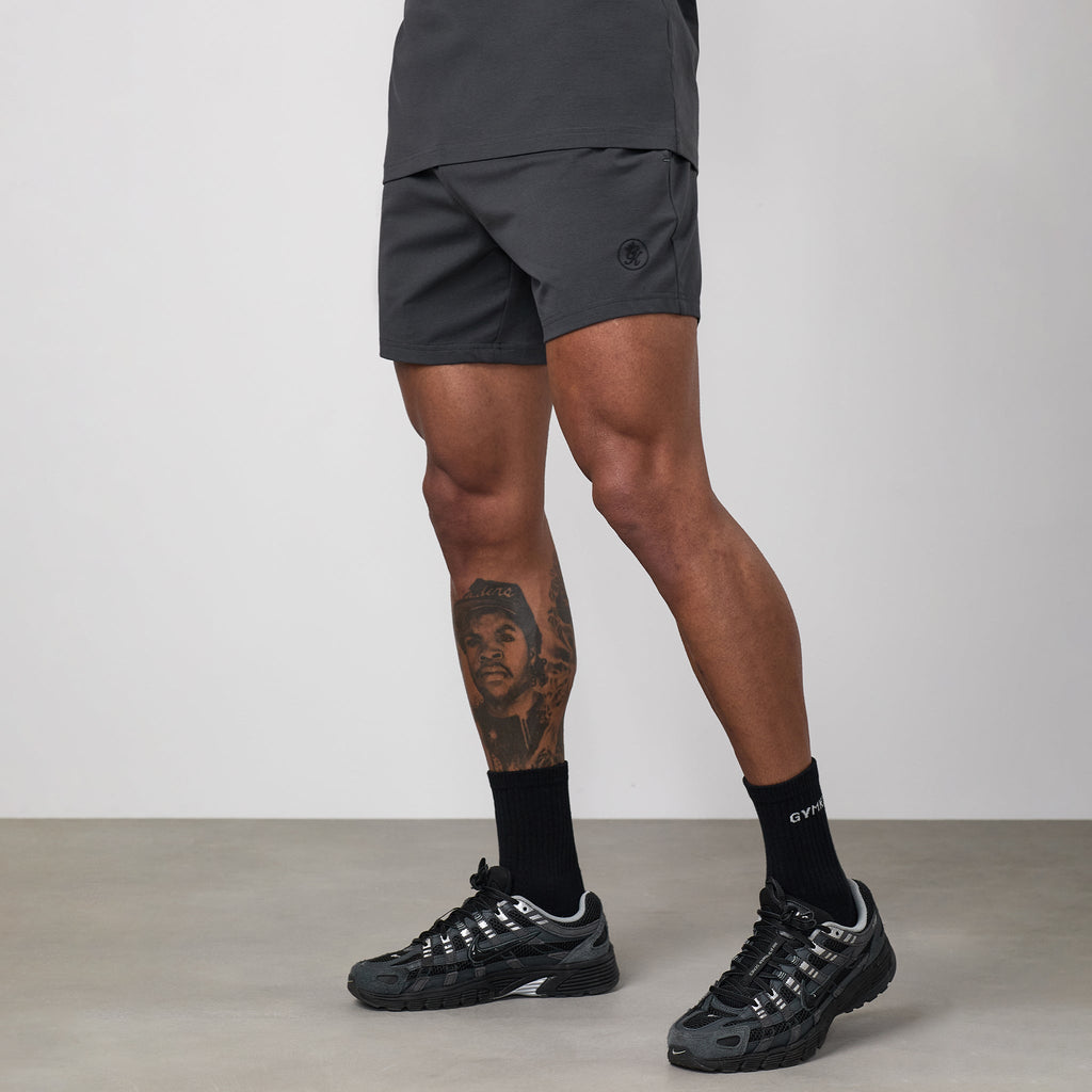 Gym King Pro Logo V2 Jersey 6" Short - Dark Pewter