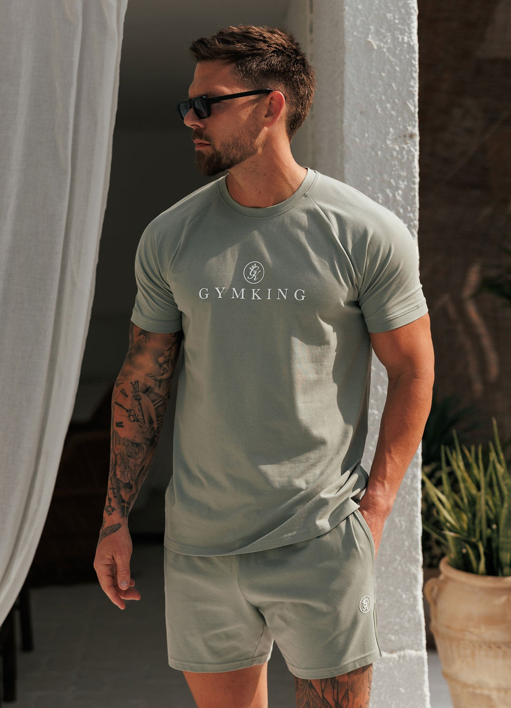 Gym King Pro Logo Tee - Soft Khaki