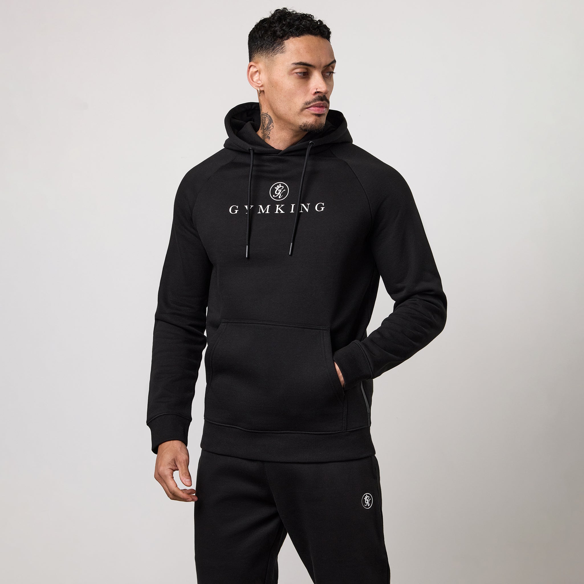 Gym King Pro Logo Hoodie - Black/White