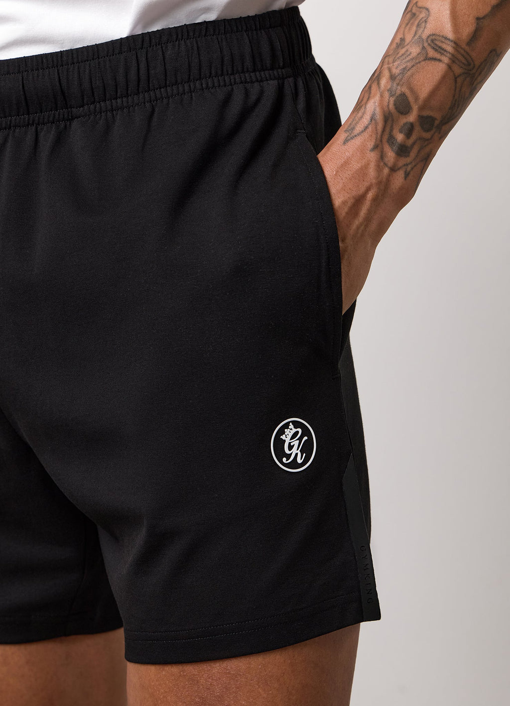 Gym King Pro Logo Jersey 6" Short - Black/White
