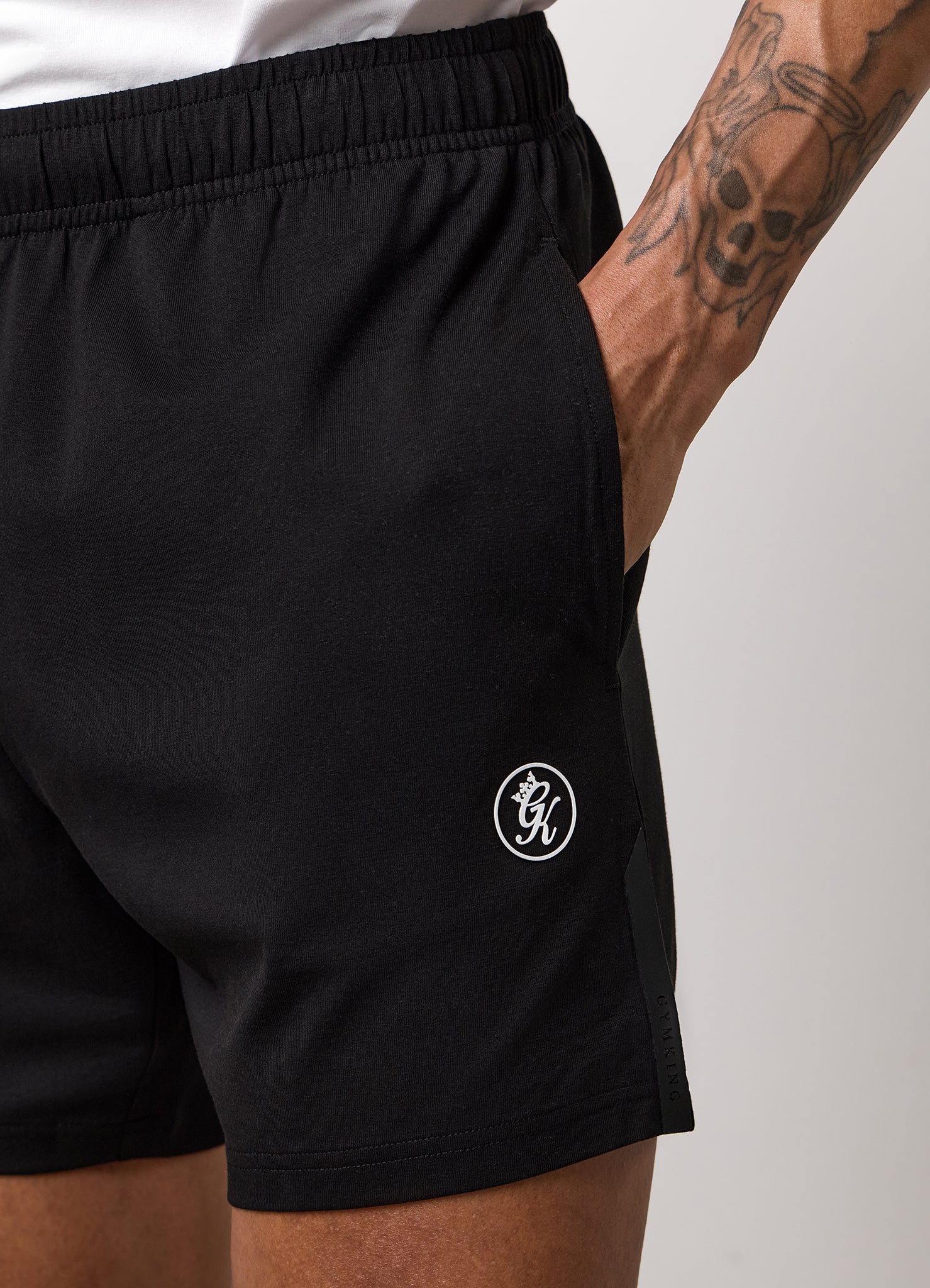 Gym King Pro Logo Jersey 6" Short - Black/White