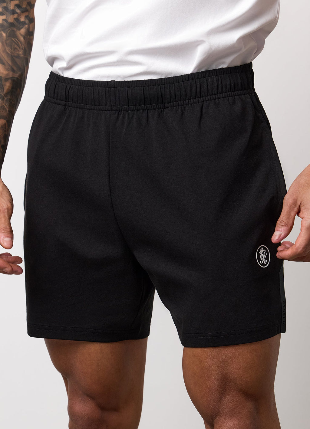 Gym King Pro Logo Jersey 6" Short - Black/White