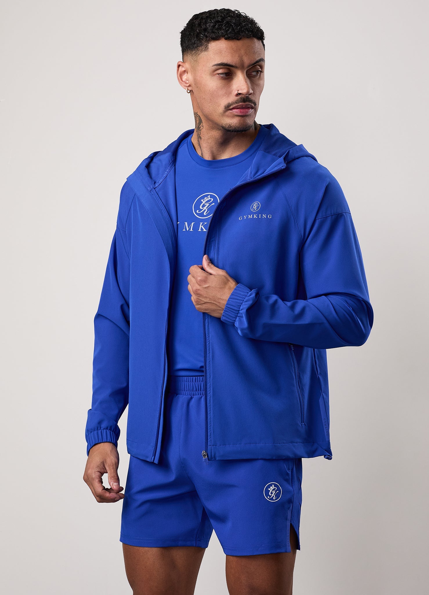 Gym King Pro Woven Hoodie - Vibrant Blue