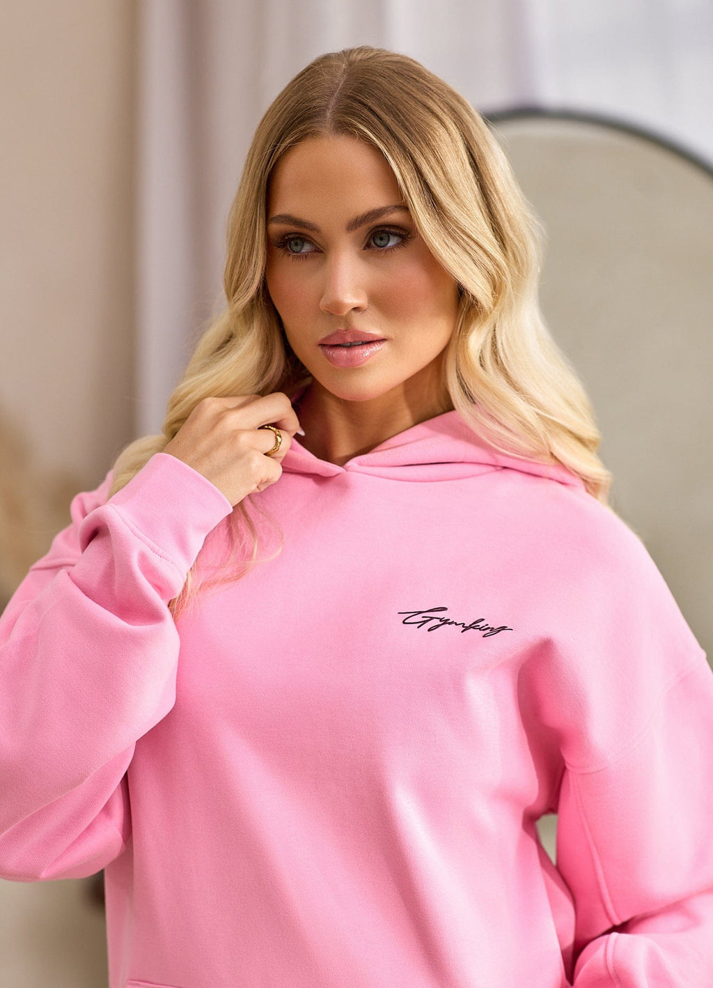 Gym King Script Mindset Hoodie - Candy Pink