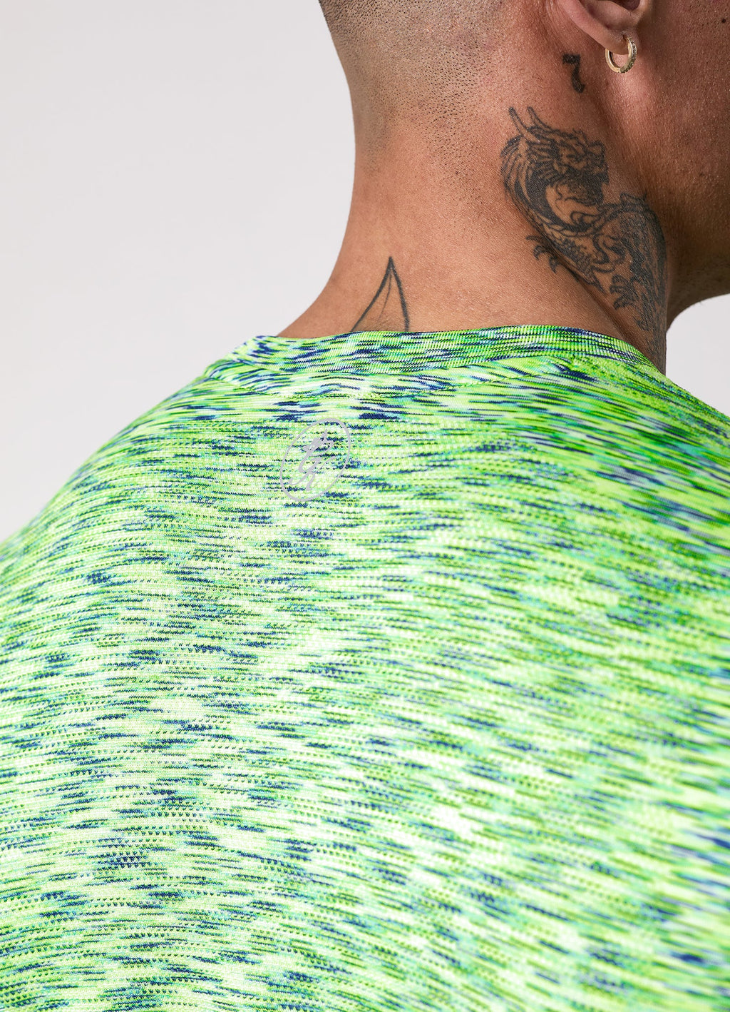 Gym King Energy Seamless Space Dye Tee - Lime/Navy Grindle