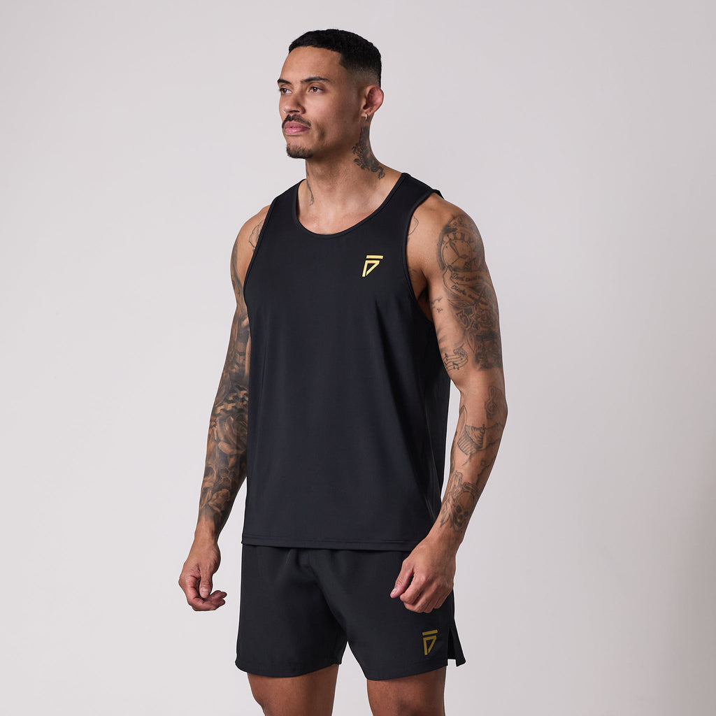 Gym King Fight Division Training Vest - Black/Gold