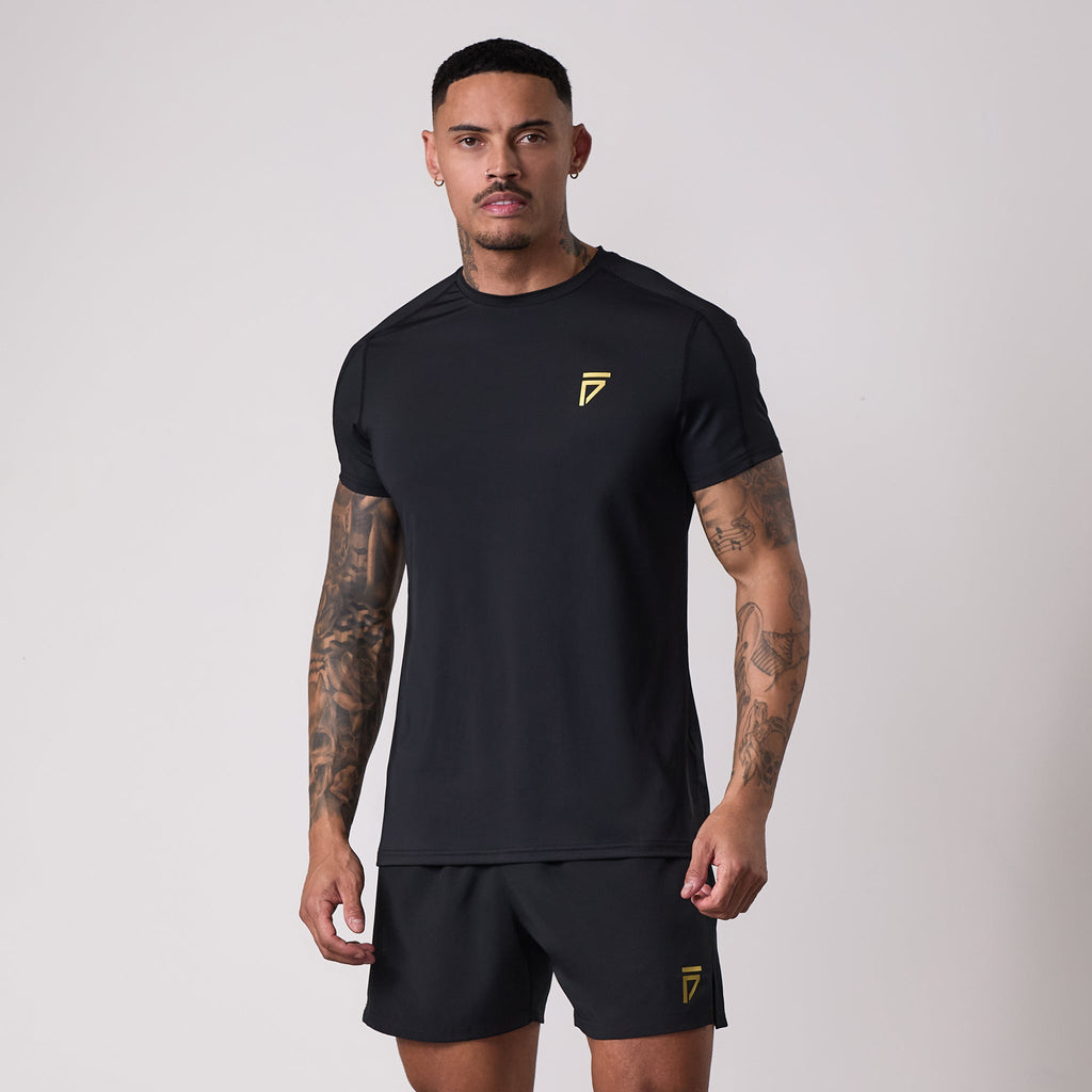 Gym King Fight Division Training Tee - Black/Gold