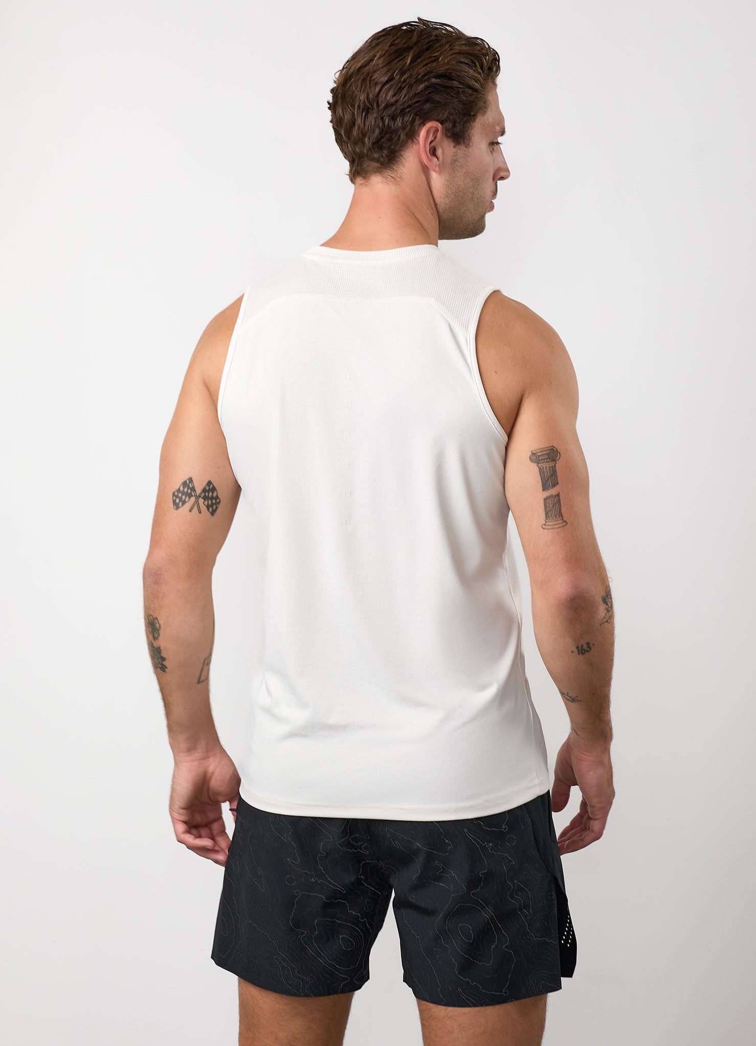 Gym King Rebellion Grit AOP Vest - Cream