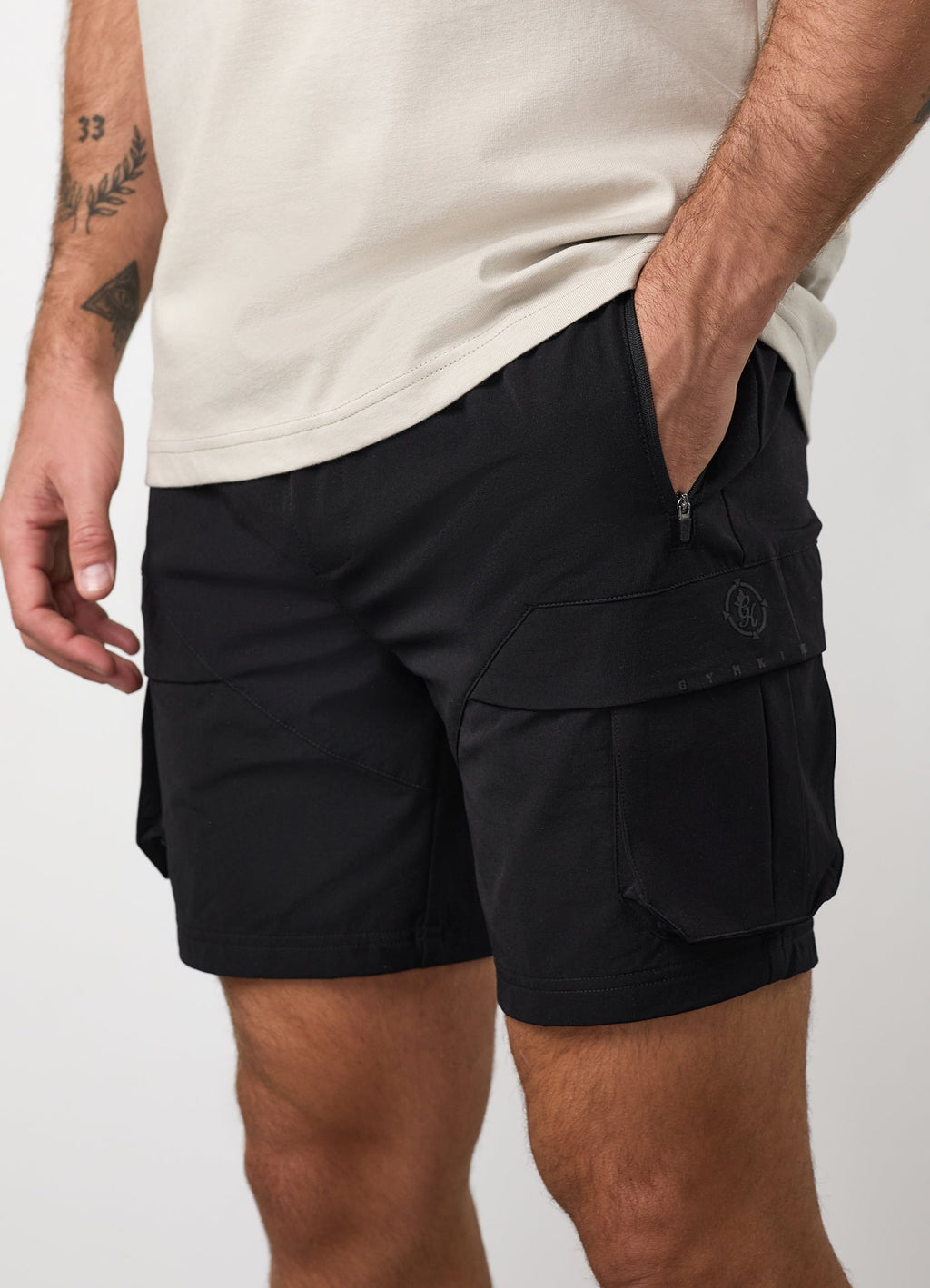 Gym King Rebellion Covert Cargo Short - Black