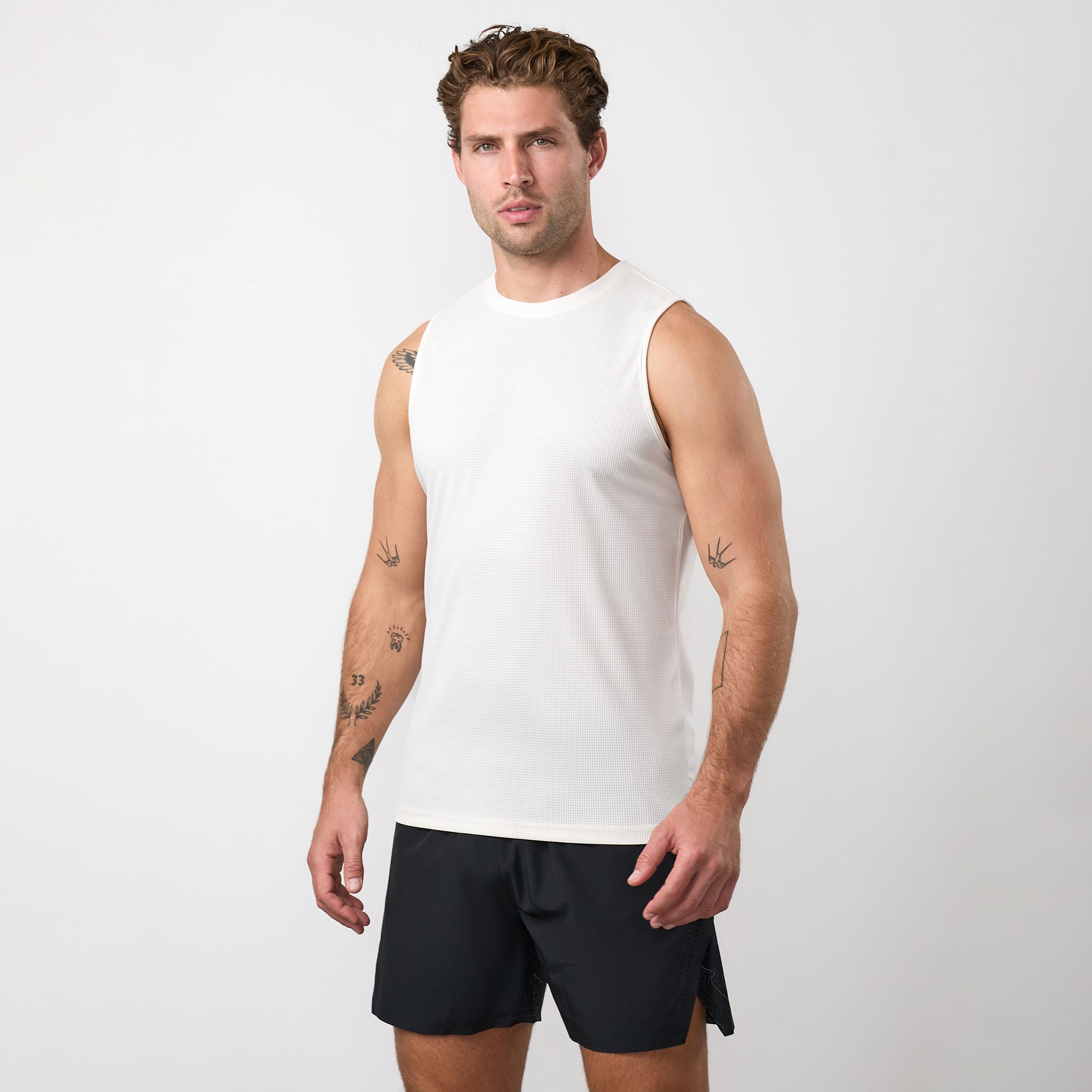 Gym King Rebellion Grit AOP Vest - Cream