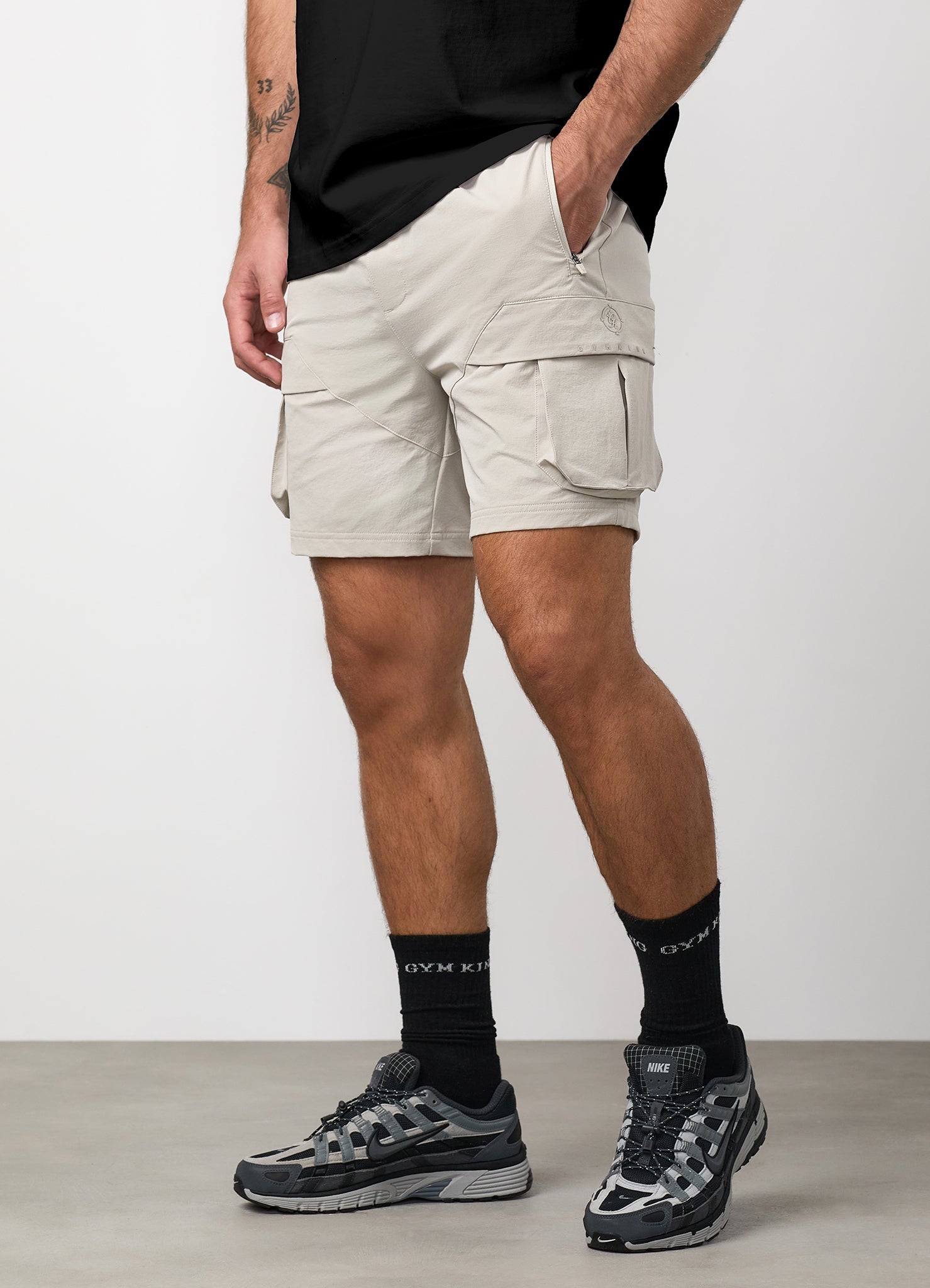 Gym King Rebellion Covert Cargo Short - Stone