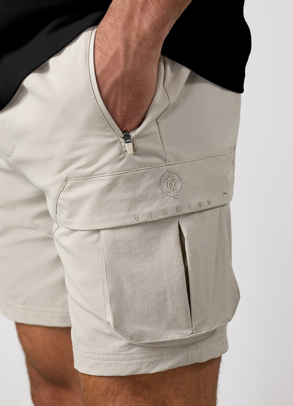 Gym King Rebellion Covert Cargo Short - Stone