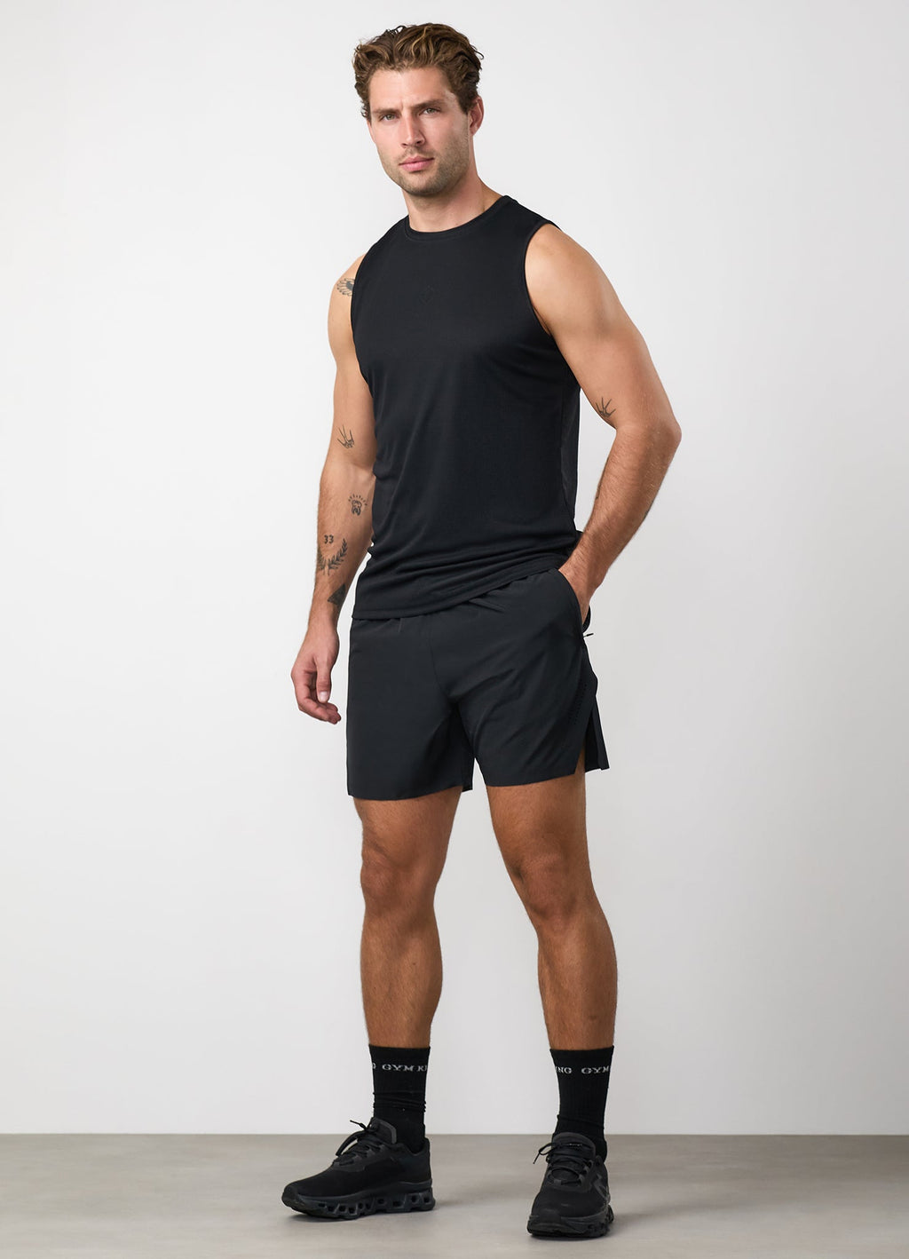 Gym King Rebellion Grit AOP Vest - Black