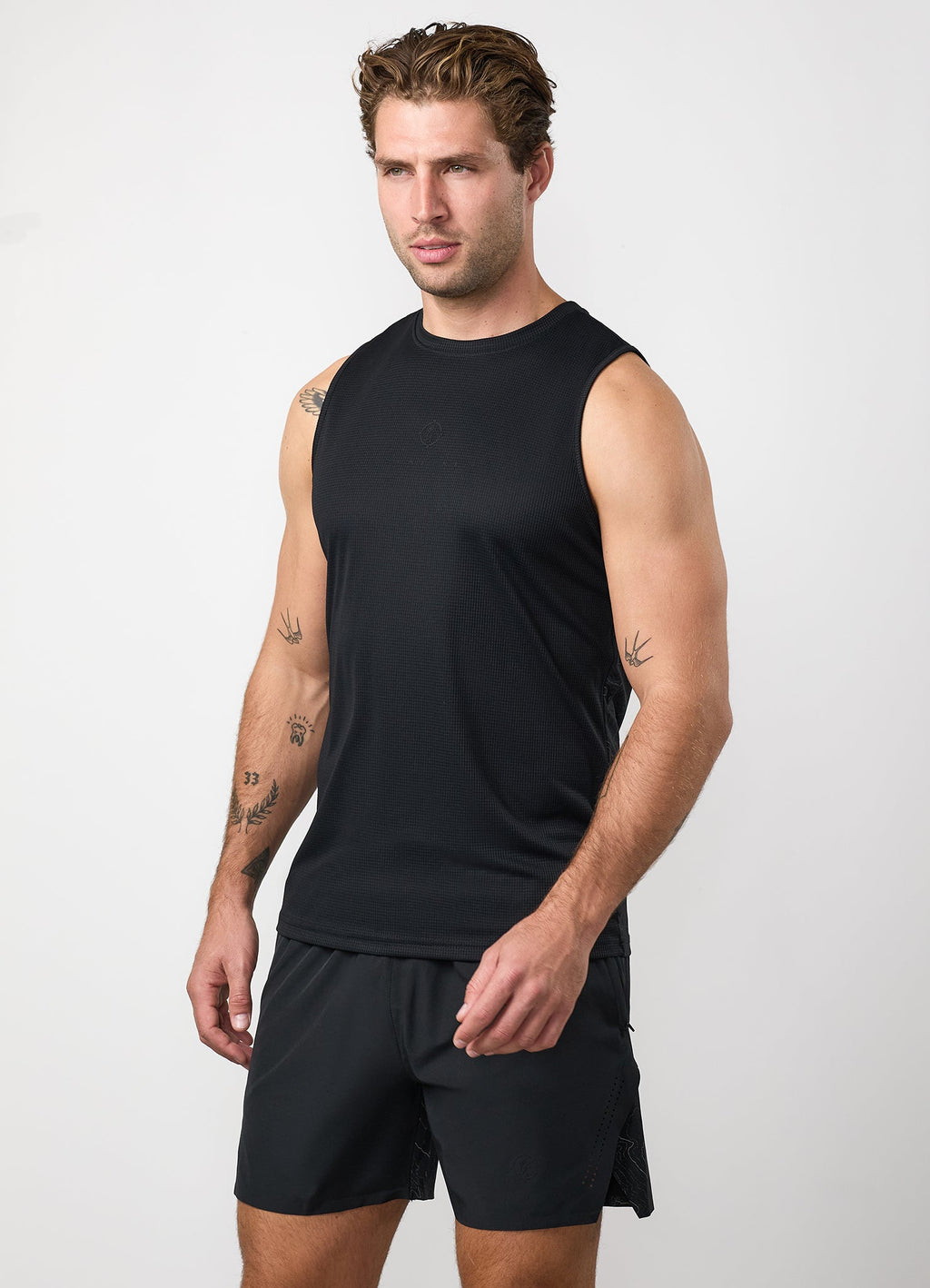 Gym King Rebellion Grit AOP Vest - Black
