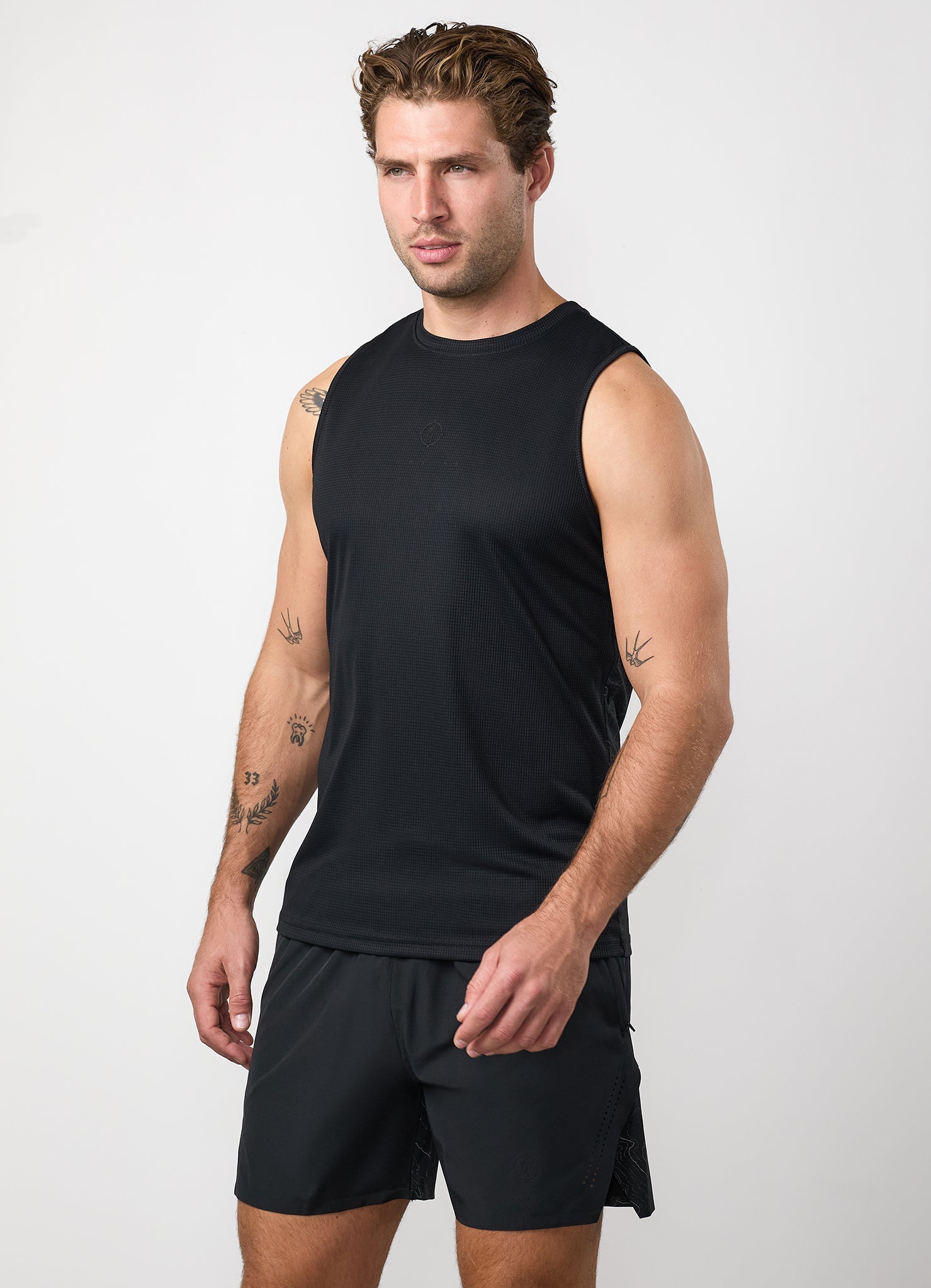 Gym King Rebellion Grit AOP Vest - Black