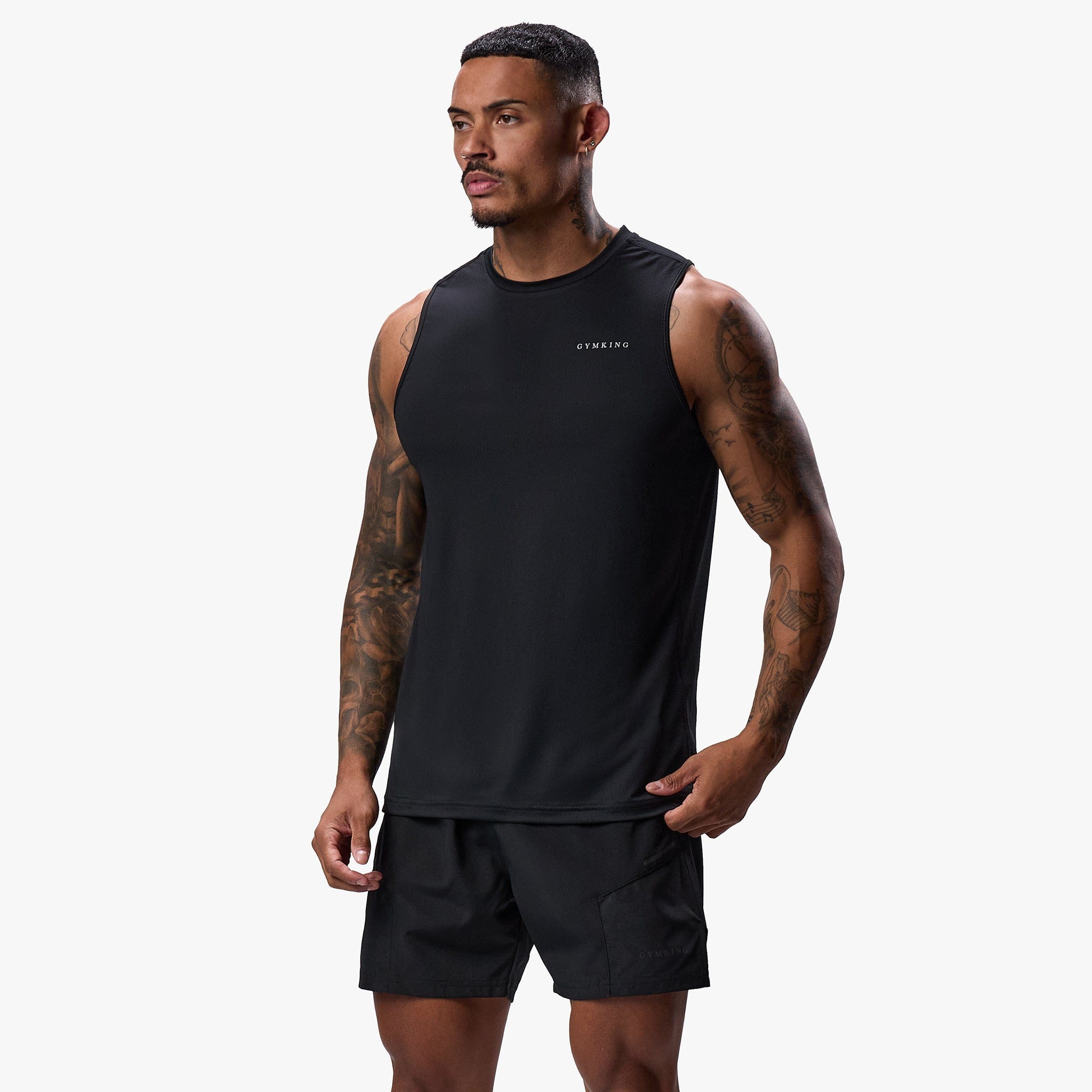 Gym King Energy Linear Vest - Black