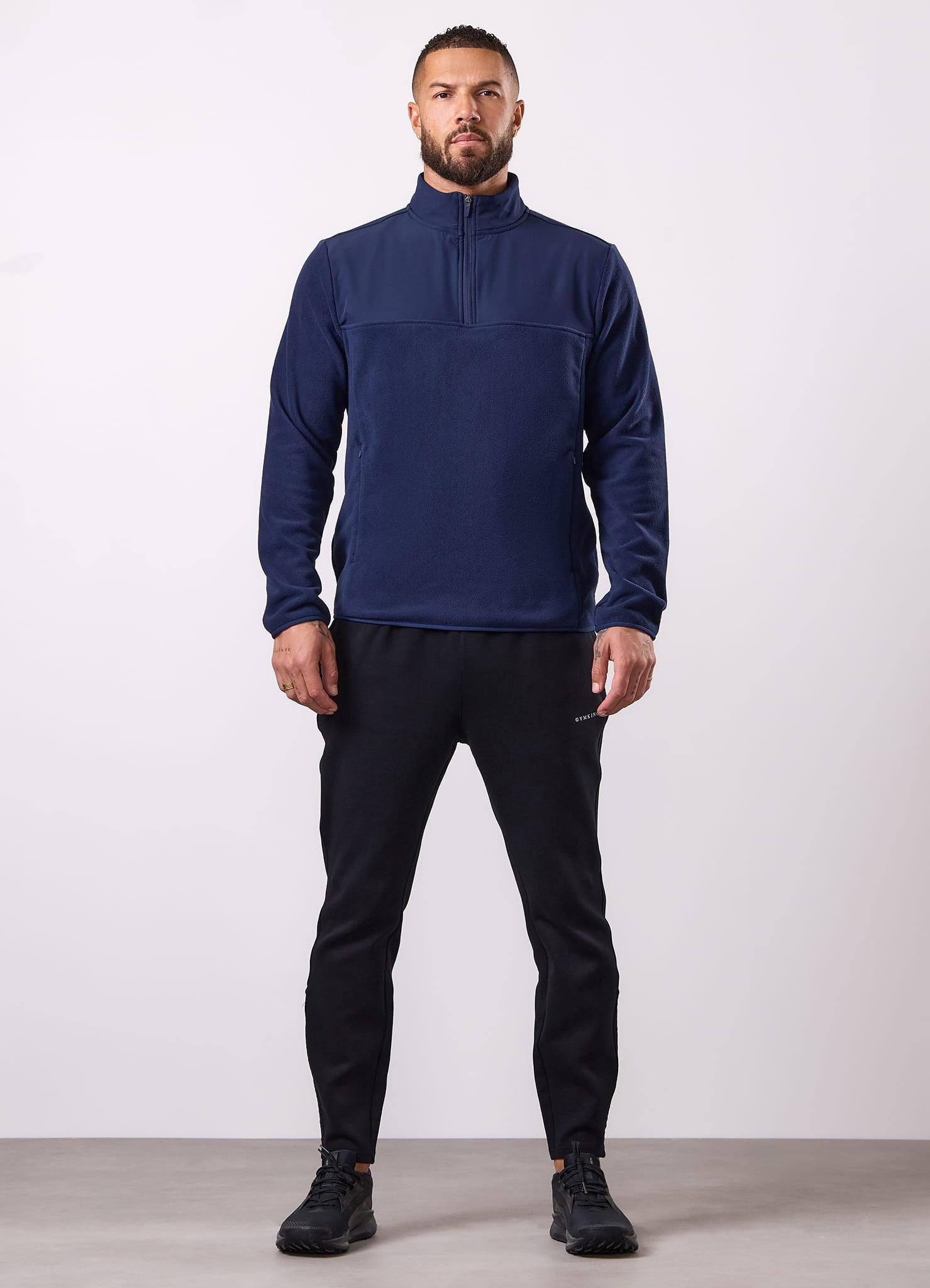 Gym King Linear 1/4 Zip Polar Fleece - Navy