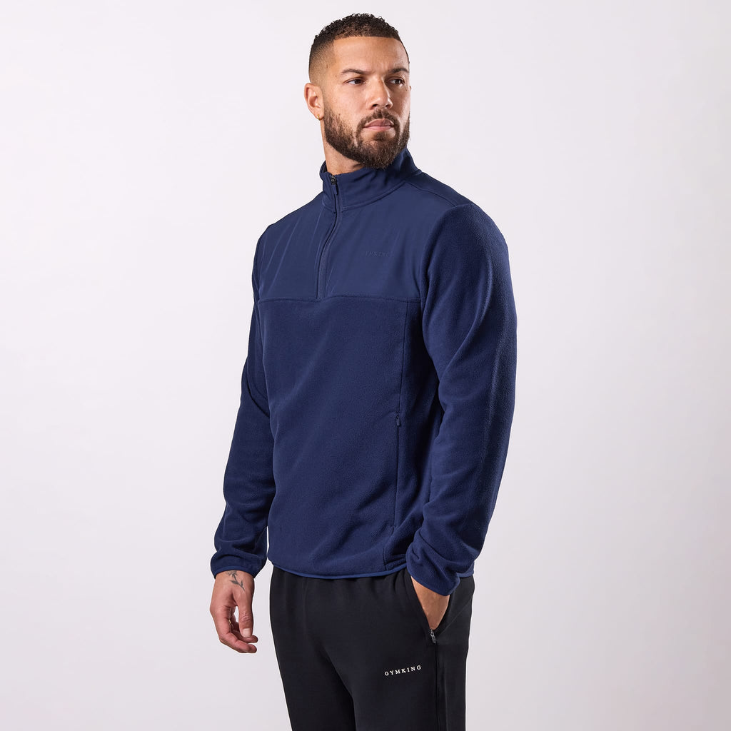 Gym King Linear 1/4 Zip Polar Fleece - Navy