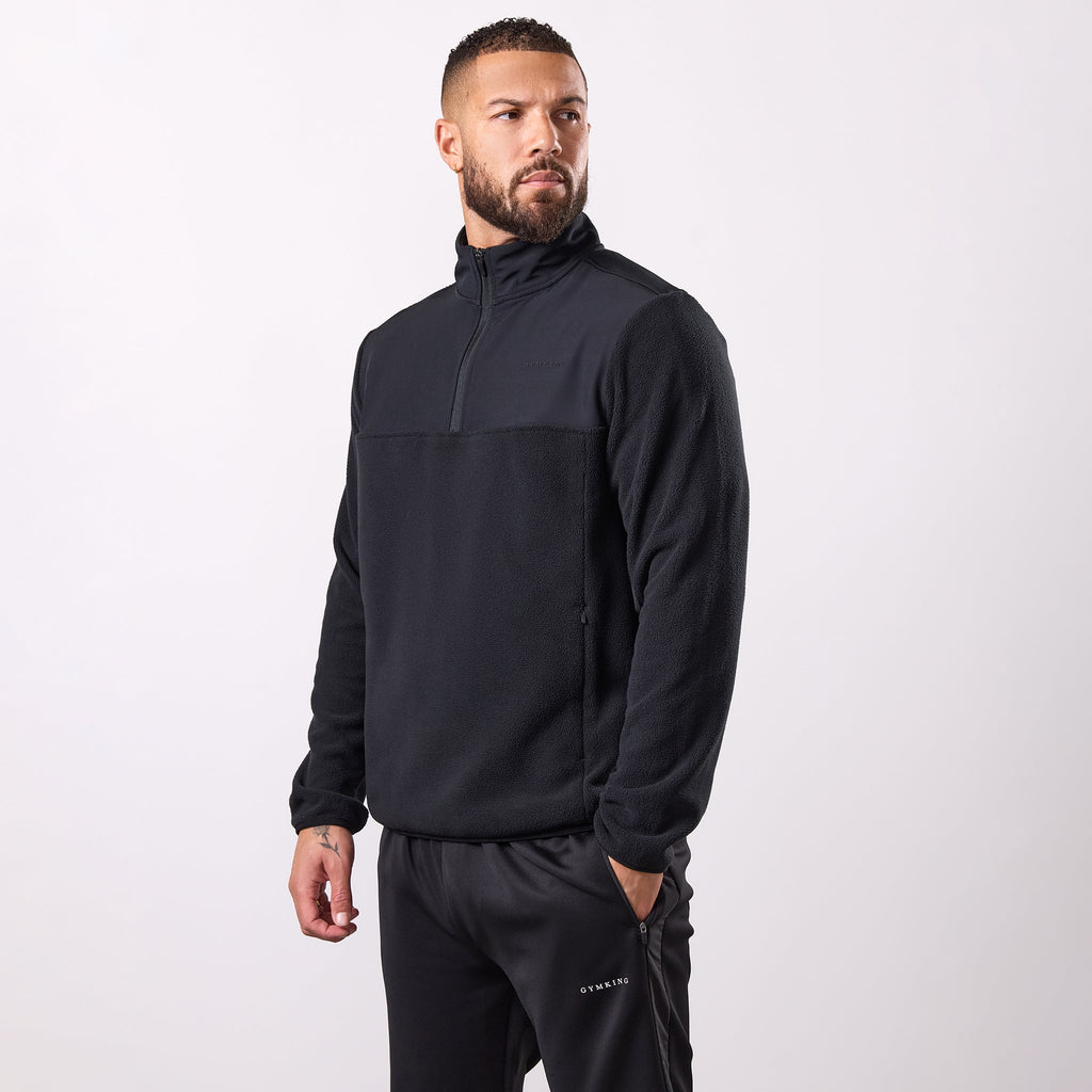 Gym King Linear 1/4 Zip Polar Fleece - Black