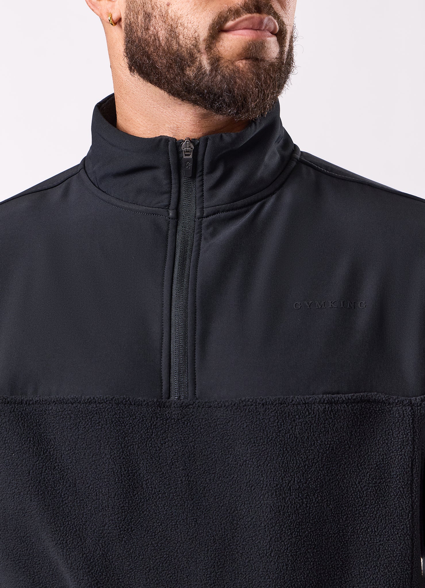 Gym King Linear 1/4 Zip Polar Fleece - Black