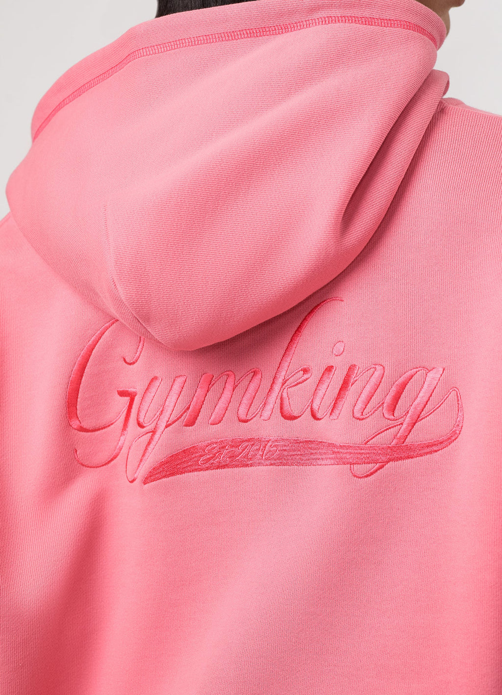 Gym King Renew Flatlock Full Zip Hoodie - Coral Punch