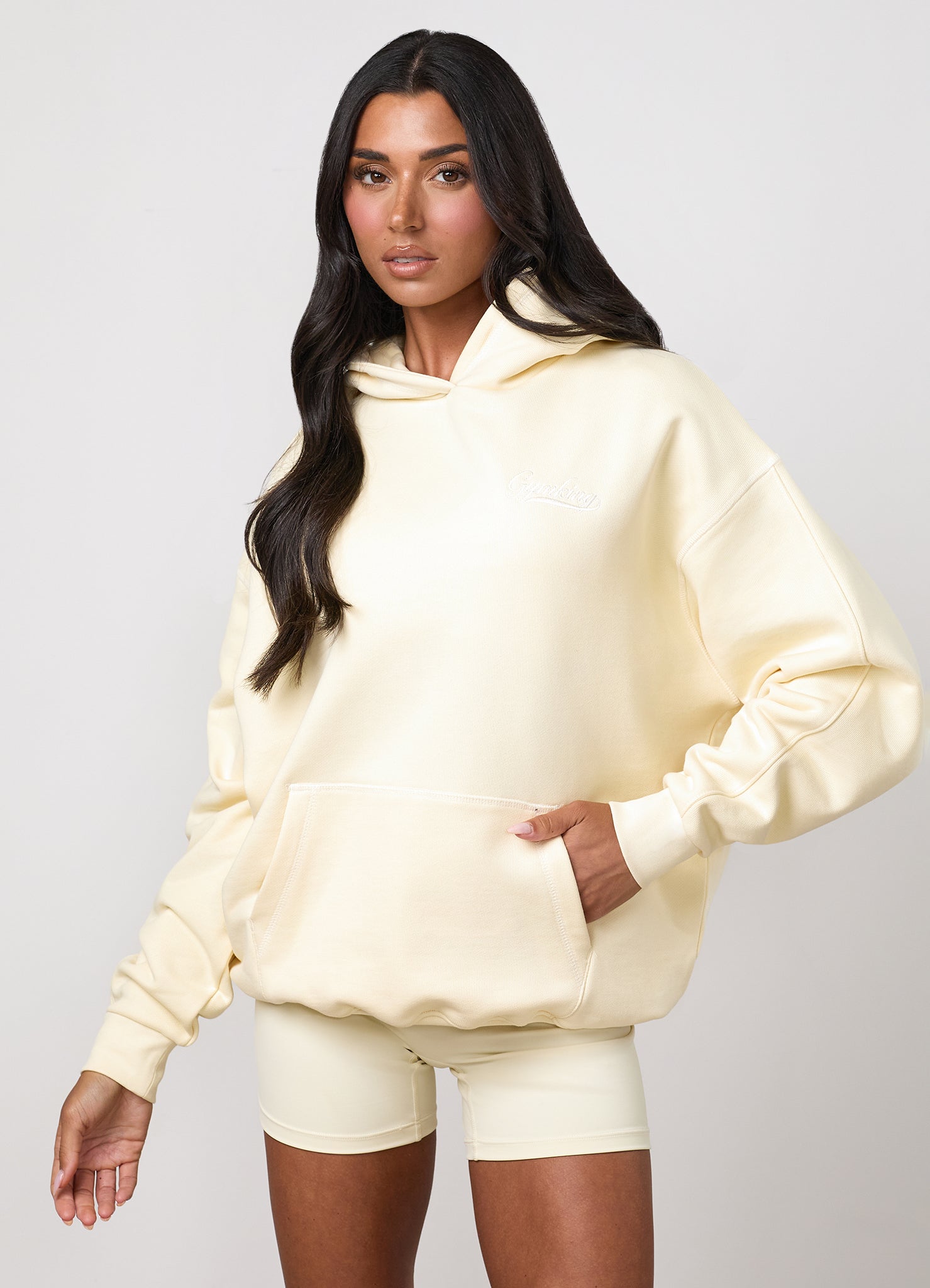 Gym King Renew Flatlock Hoodie - Buttermilk