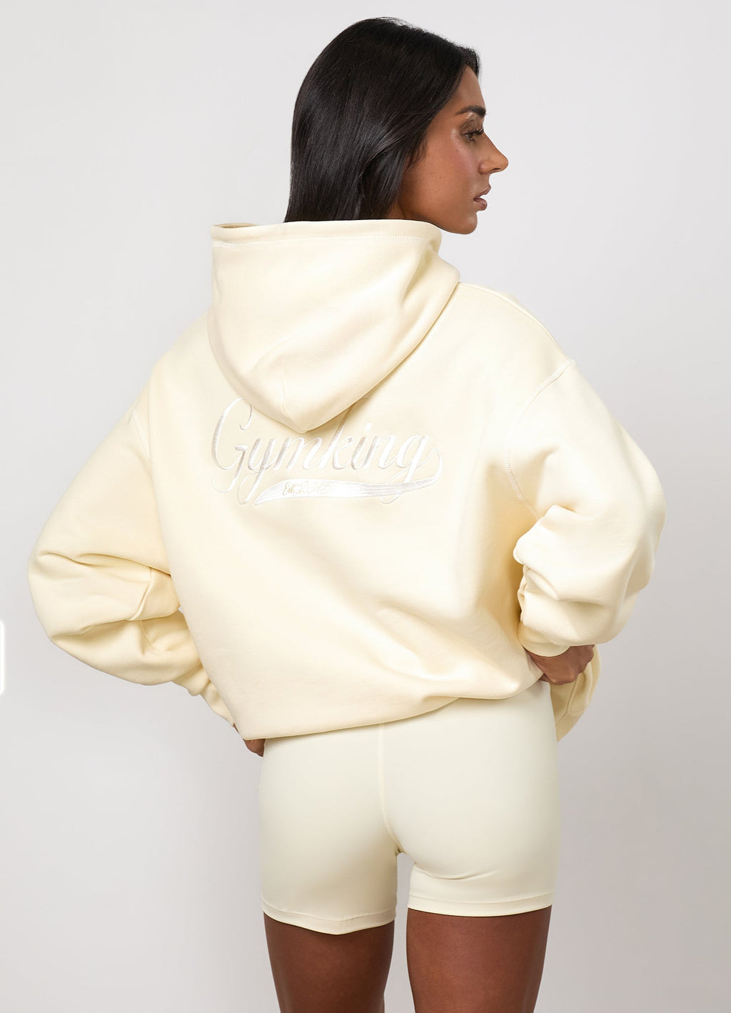 Gym King Renew Flatlock Hoodie - Buttermilk