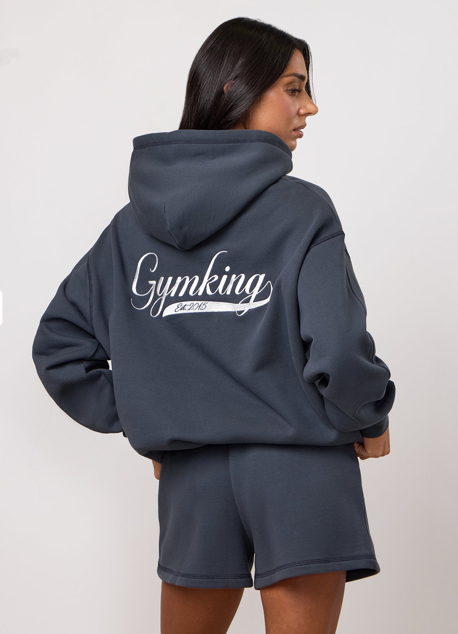 Gym King Renew Flatlock Hoodie - Midnight Blue