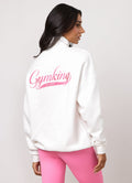 Gym King Renew Flatlock 1/4 Zip Funnel - Cream/Coral Punch