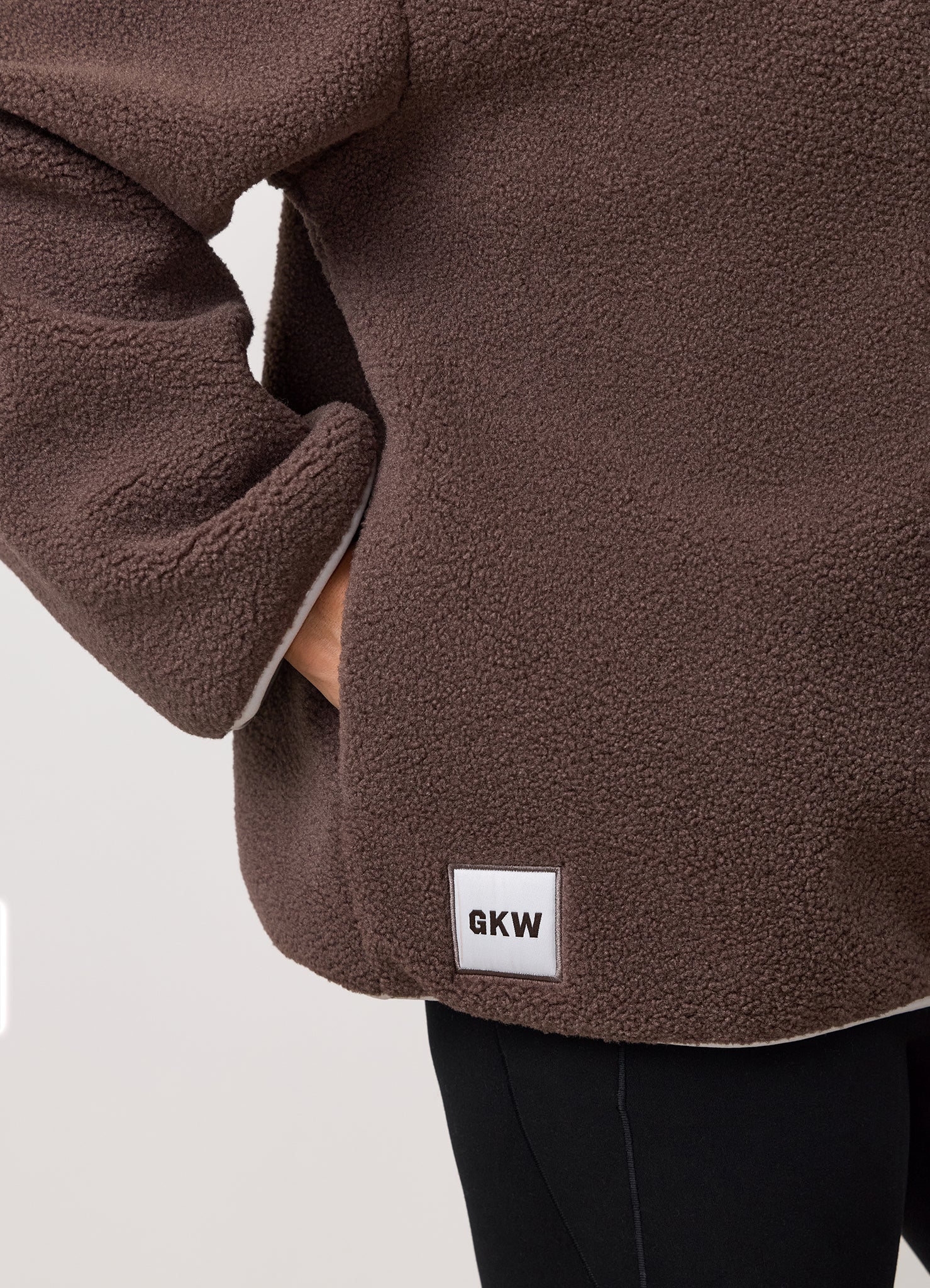 Gym King Replenish Borg Half Zip - Deep Mocha