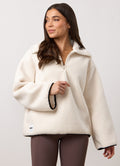 Gym King Replenish Borg Half Zip - Marshmallow