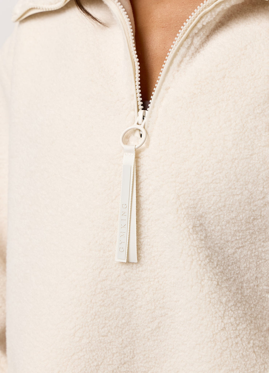 Gym King Replenish Borg Half Zip - Marshmallow