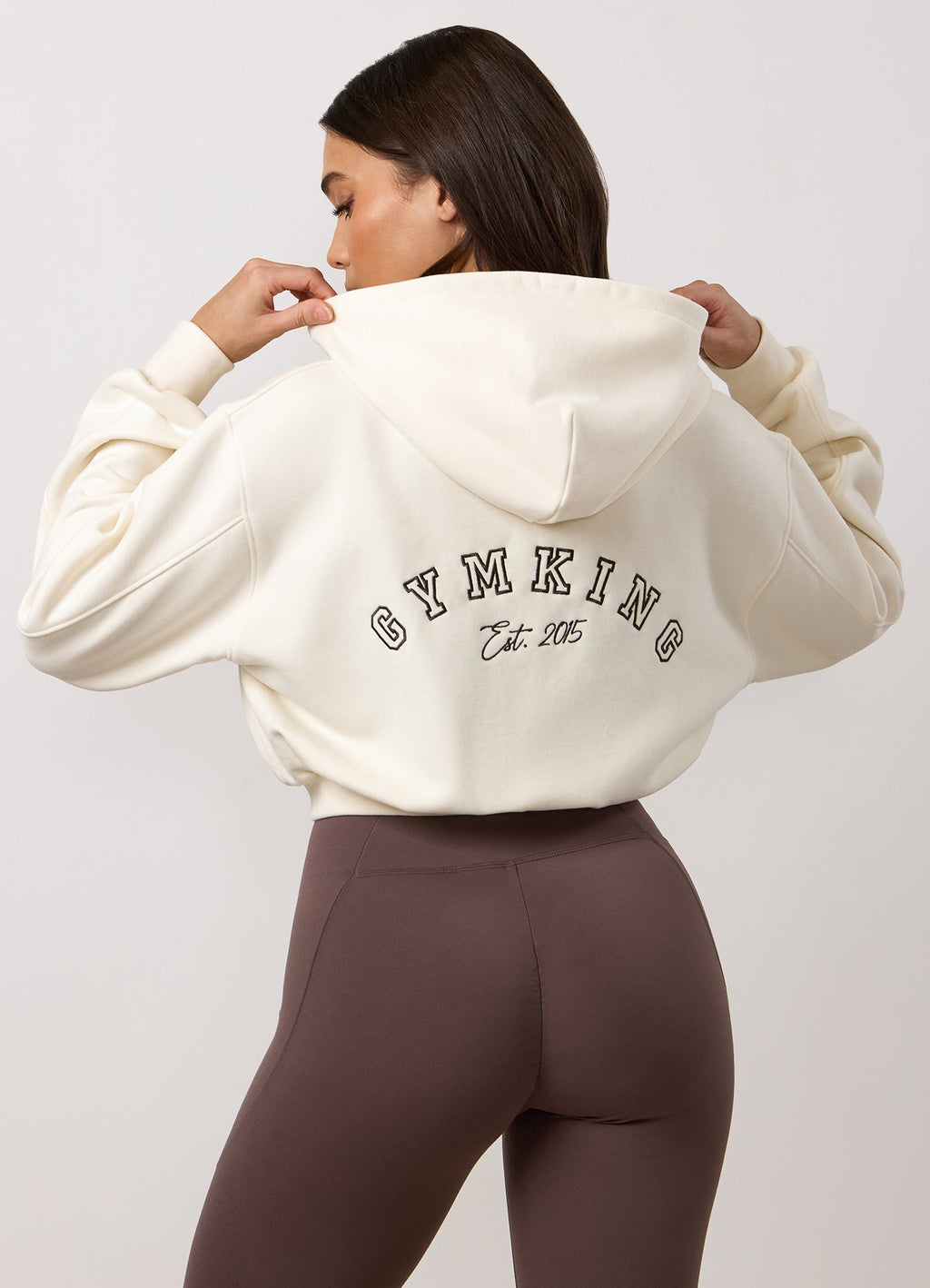 Gym King Replenish Peached Crop Hoodie - Marshmallow