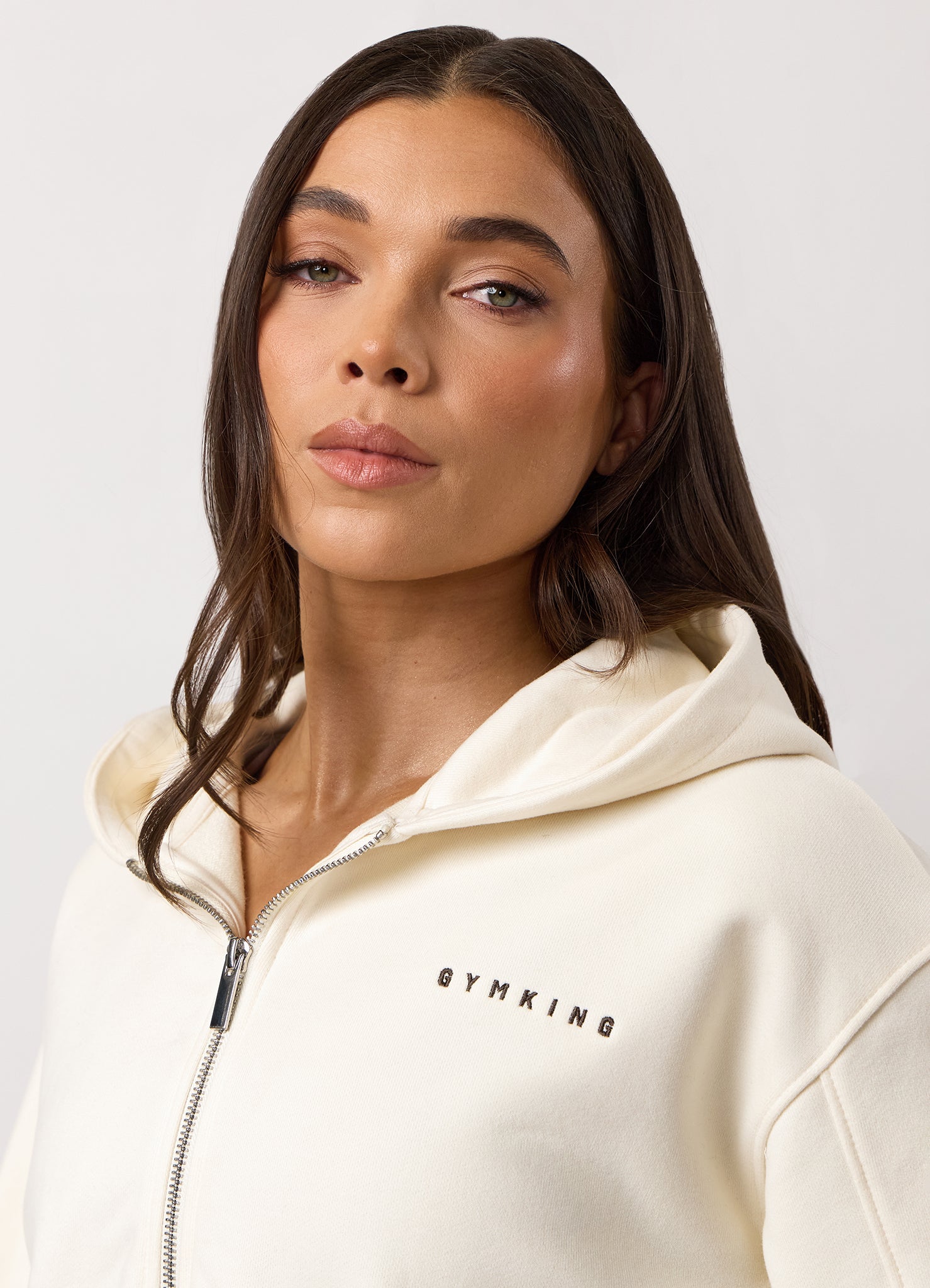 Gym King Replenish Peached Crop Hoodie - Marshmallow