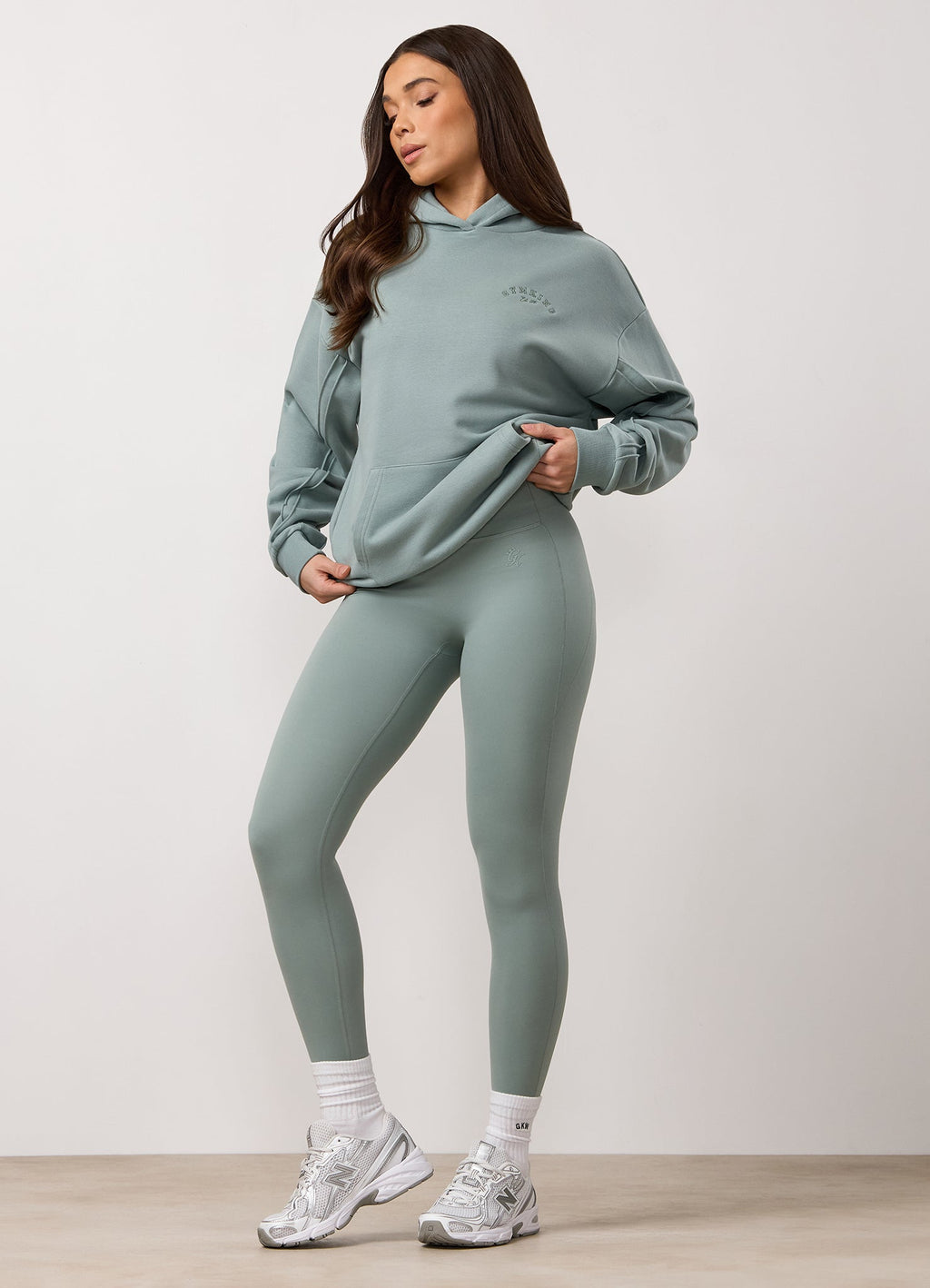Gym King Replenish Peached Seam Hoodie - Brushed Sage