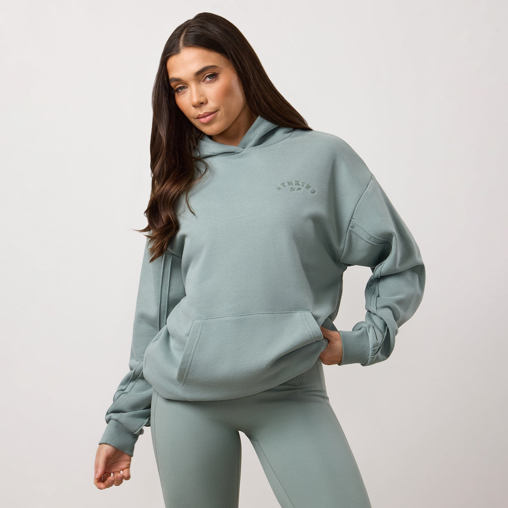 Gym King Replenish Peached Seam Hoodie - Brushed Sage
