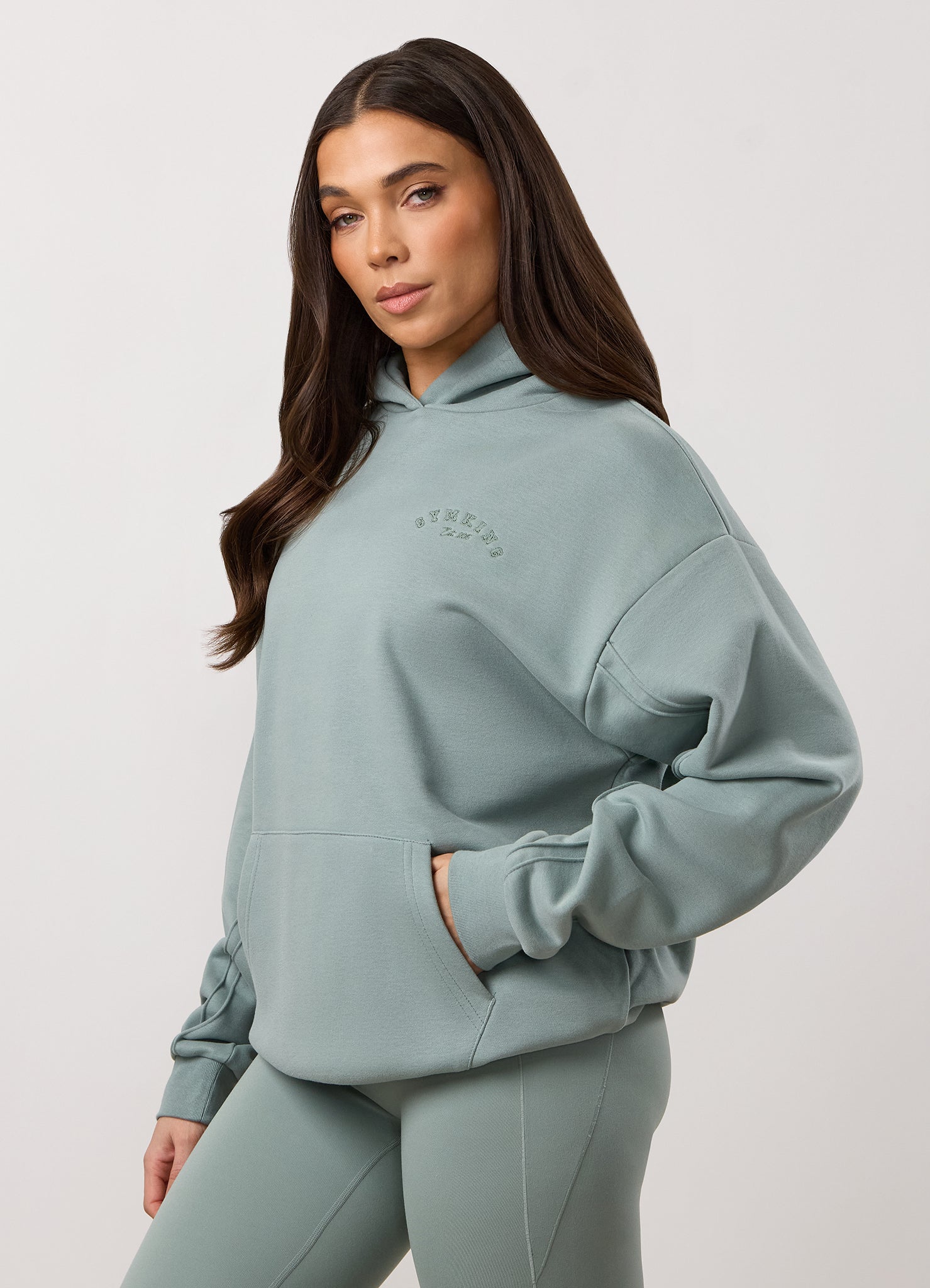 Gym King Replenish Peached Seam Hoodie - Brushed Sage