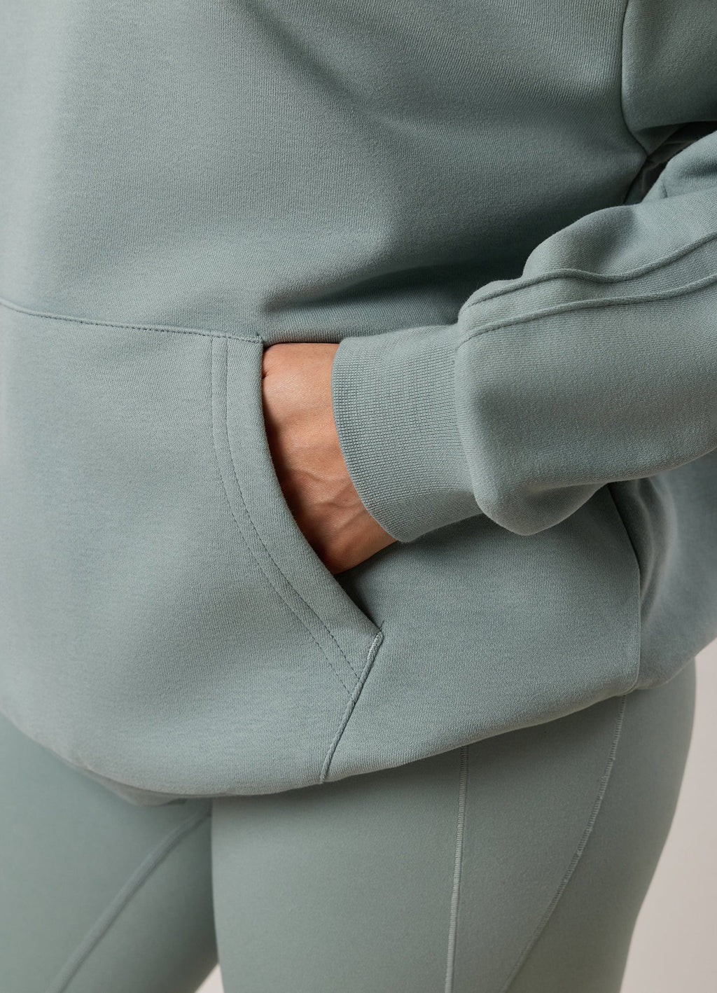 Gym King Replenish Peached Seam Hoodie - Brushed Sage
