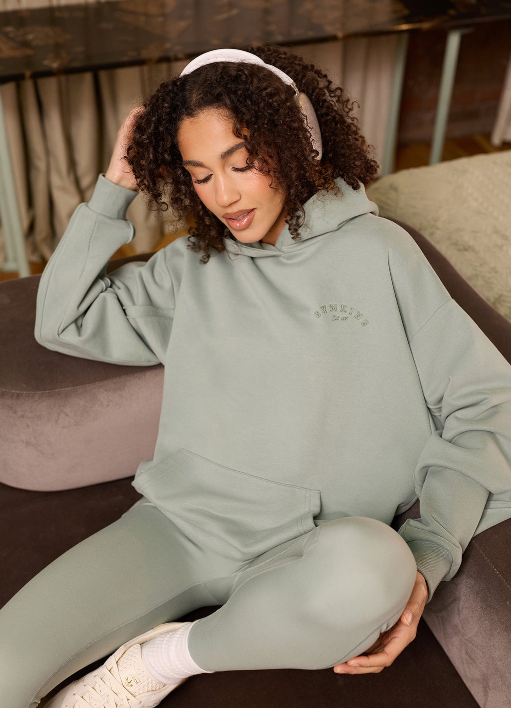 Gym King Replenish Peached Seam Hoodie - Brushed Sage