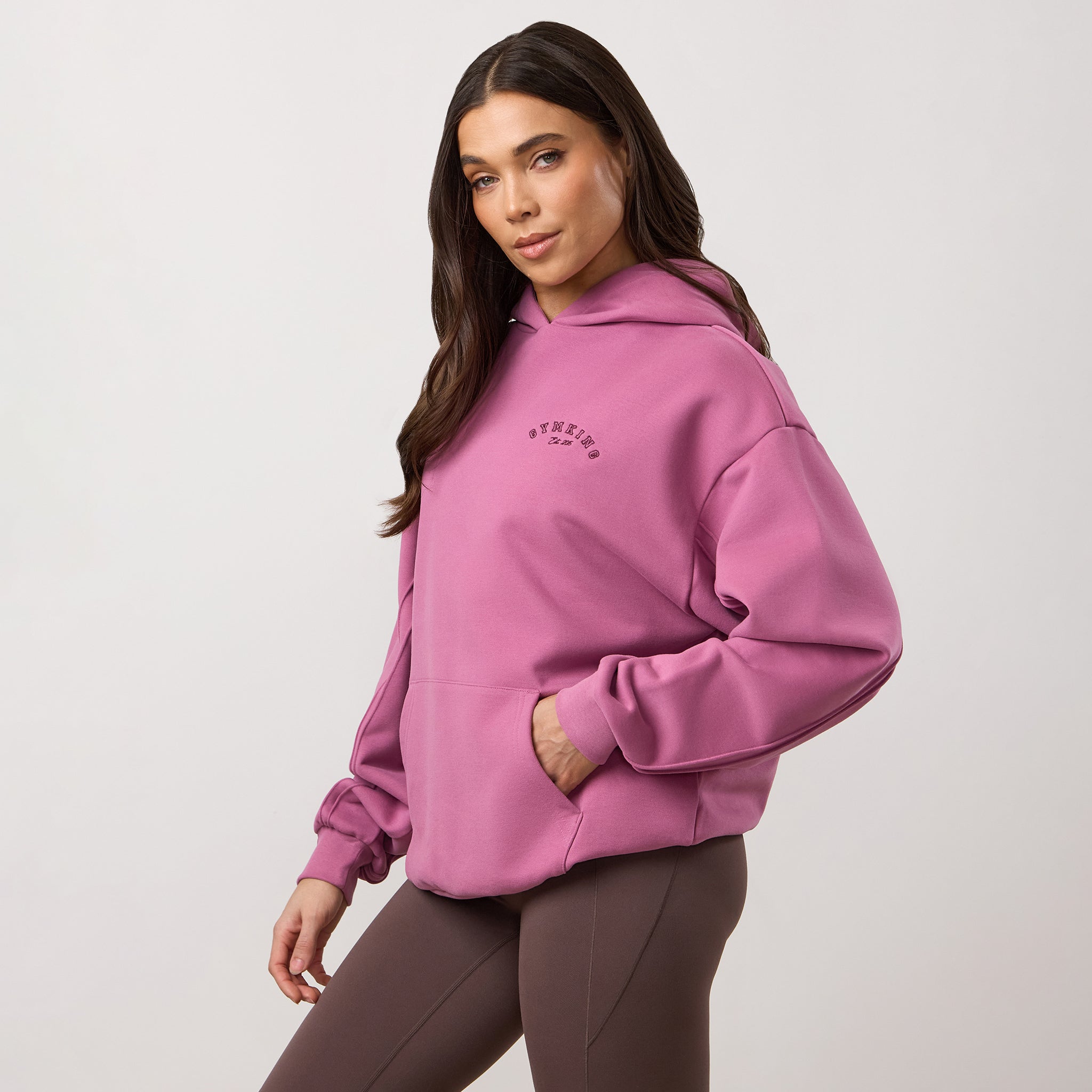 Gym King Replenish Peached Seam Hoodie - Orchid Mauve