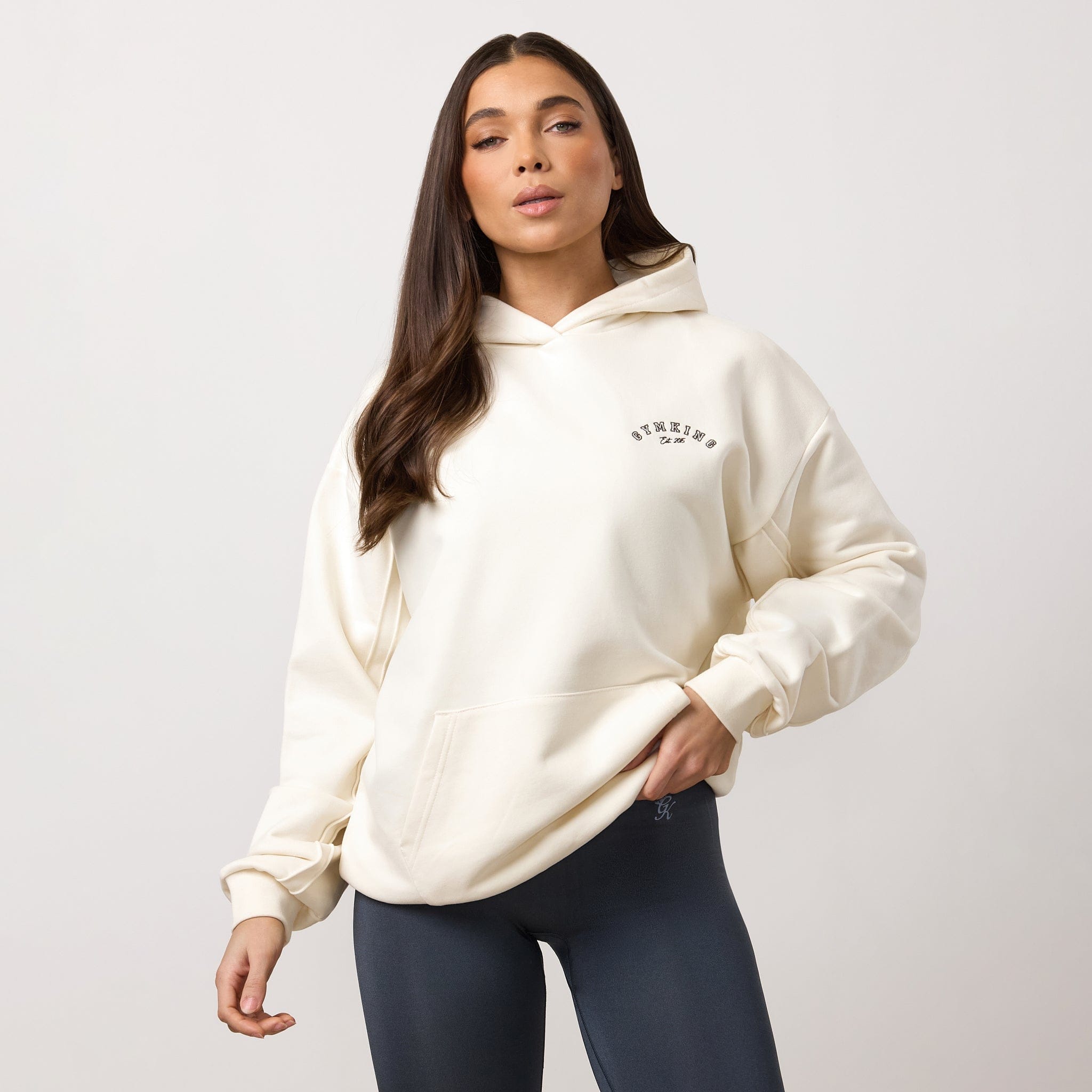 Gym King Replenish Peached Seam Hoodie - Marshmallow