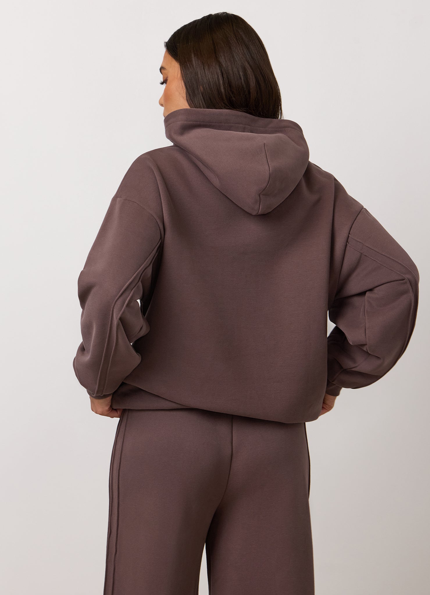 Gym King Replenish Peached Seam Hoodie - Deep Mocha
