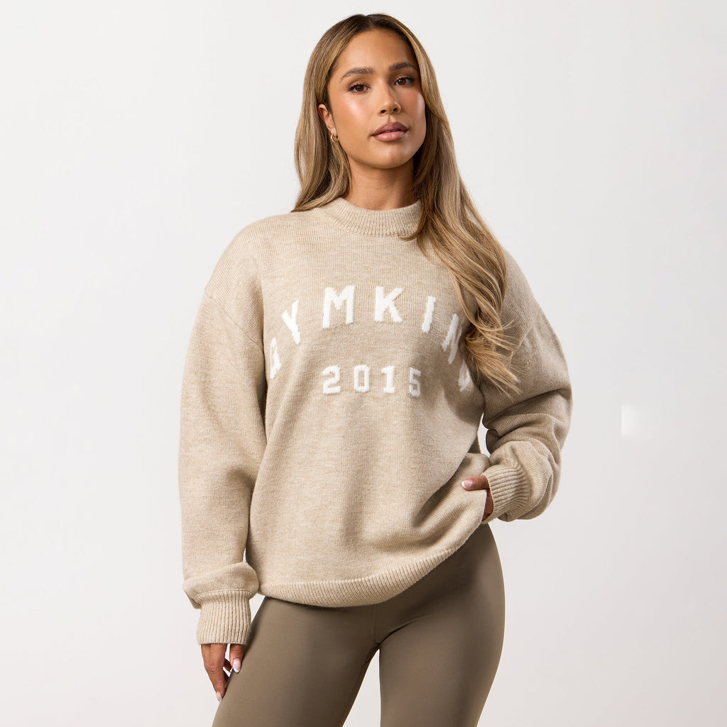 Gym King Restore Knit Crew - Beige