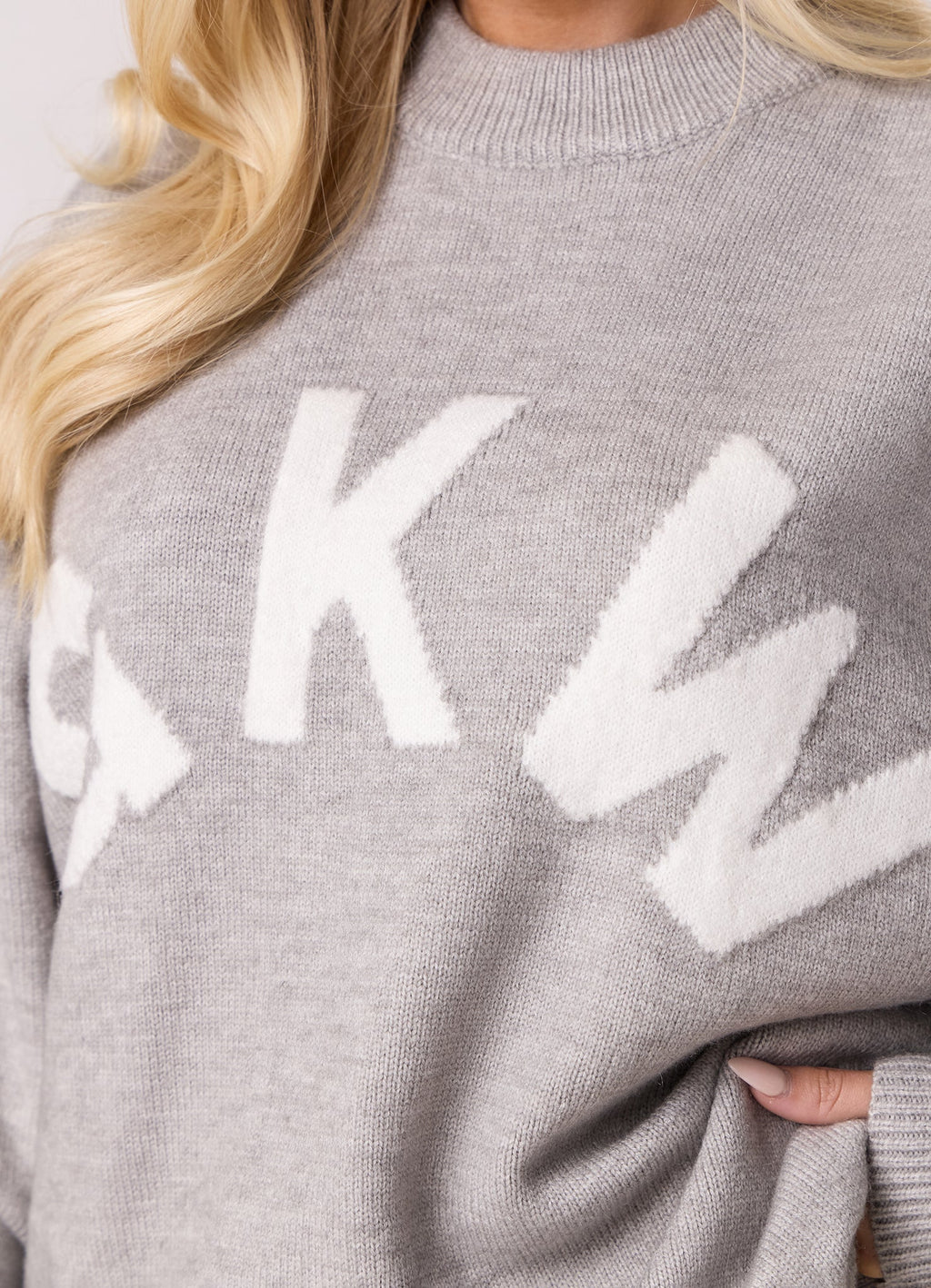 Gym King Restore Knit Crew - Light Grey Marl