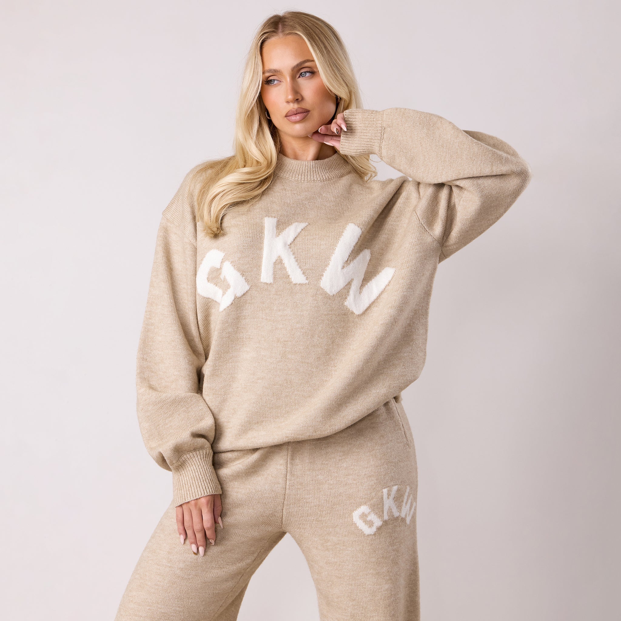 Gym King Restore Knit Crew - Oatmeal Marl
