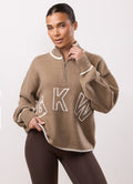Gym King Restore Knit 1/4 Zip Funnel - Truffle