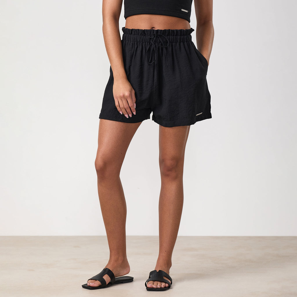 Gym King Signature Woven Paper Bag Short - Black