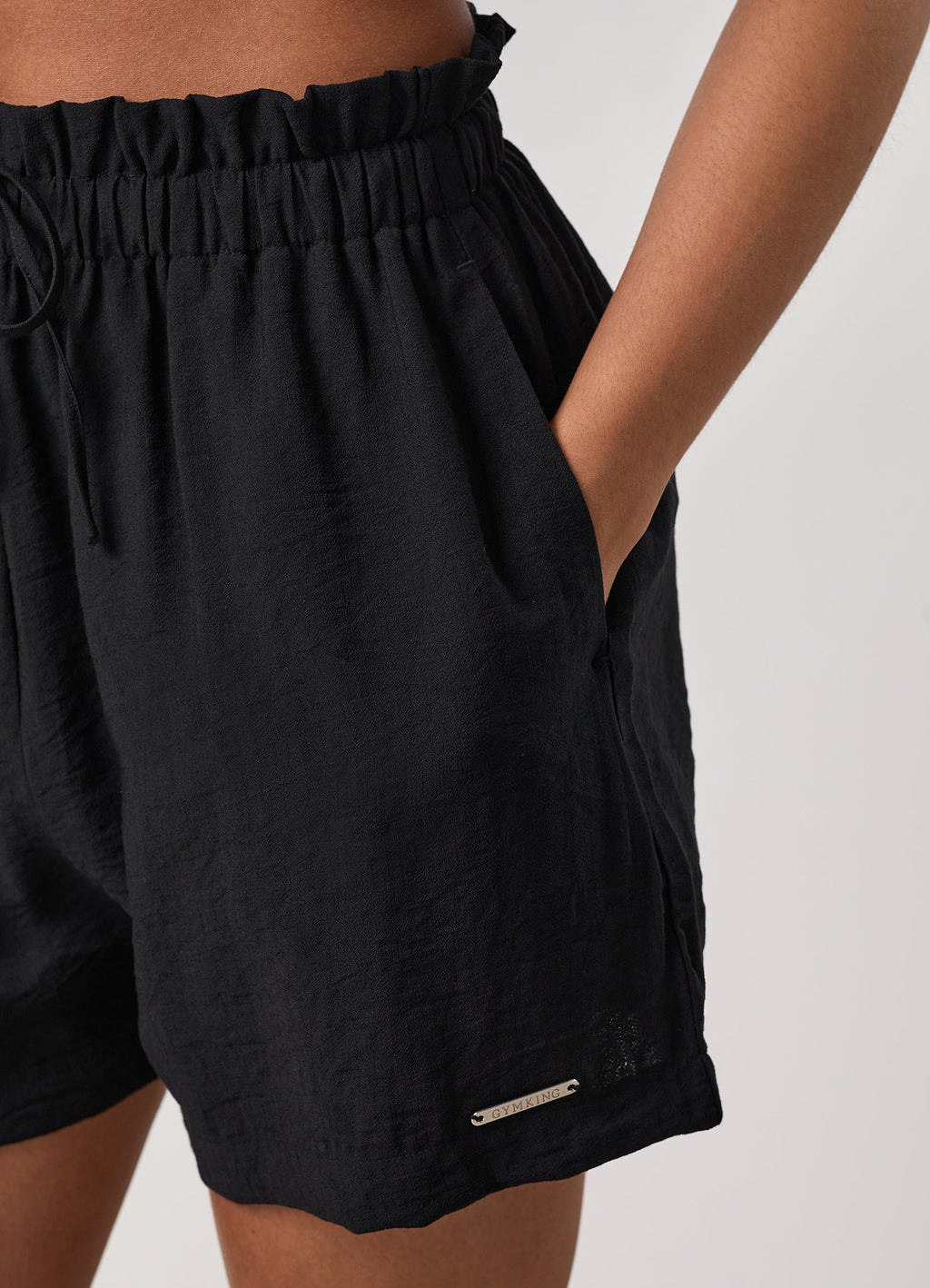 Gym King Signature Woven Paper Bag Short - Black