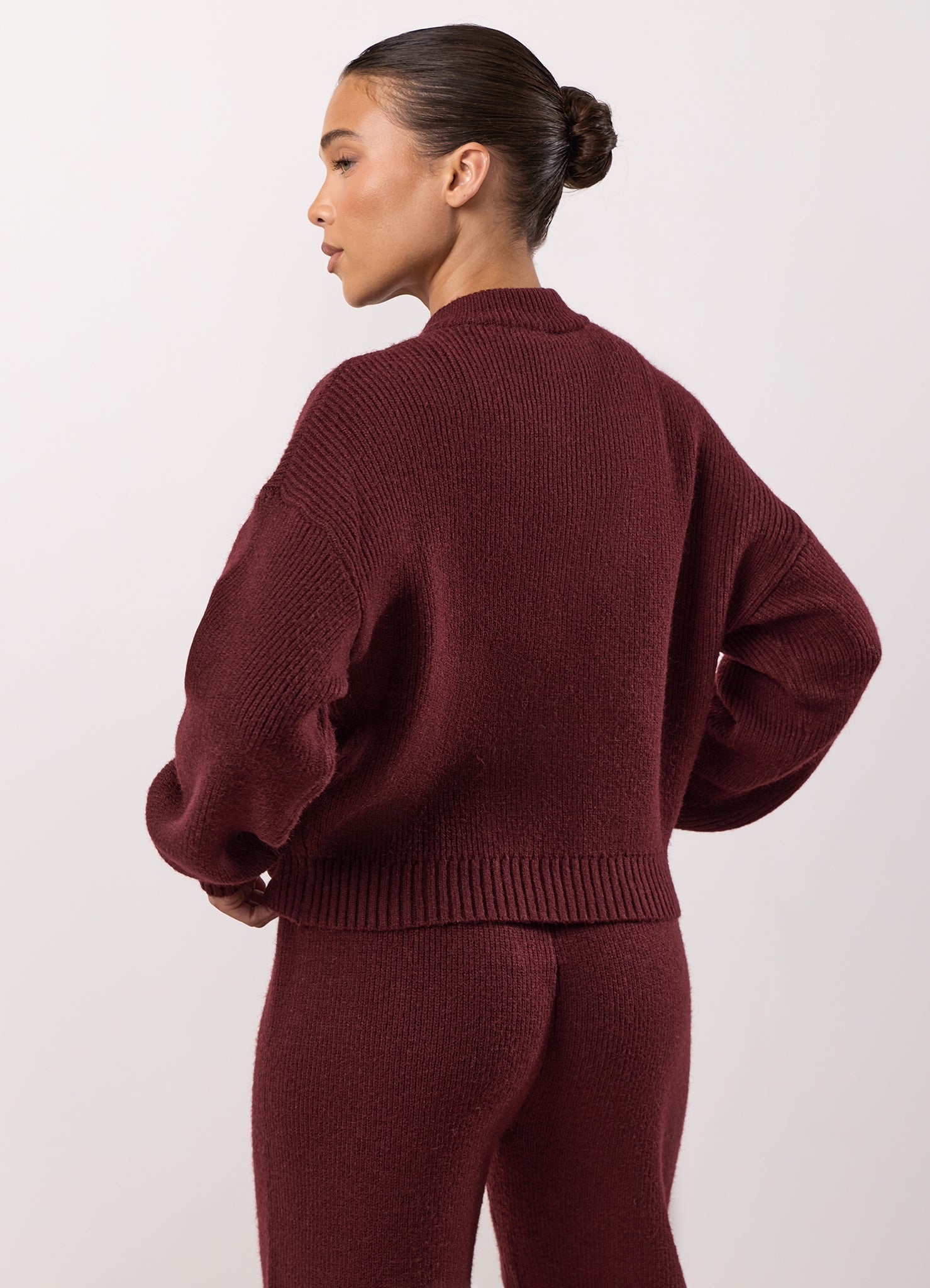 Gym King Rib Knit Full Zip Jacket - Fig