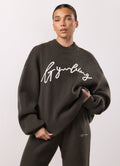 Gym King Rib Knit Sweatshirt - Warm Khaki